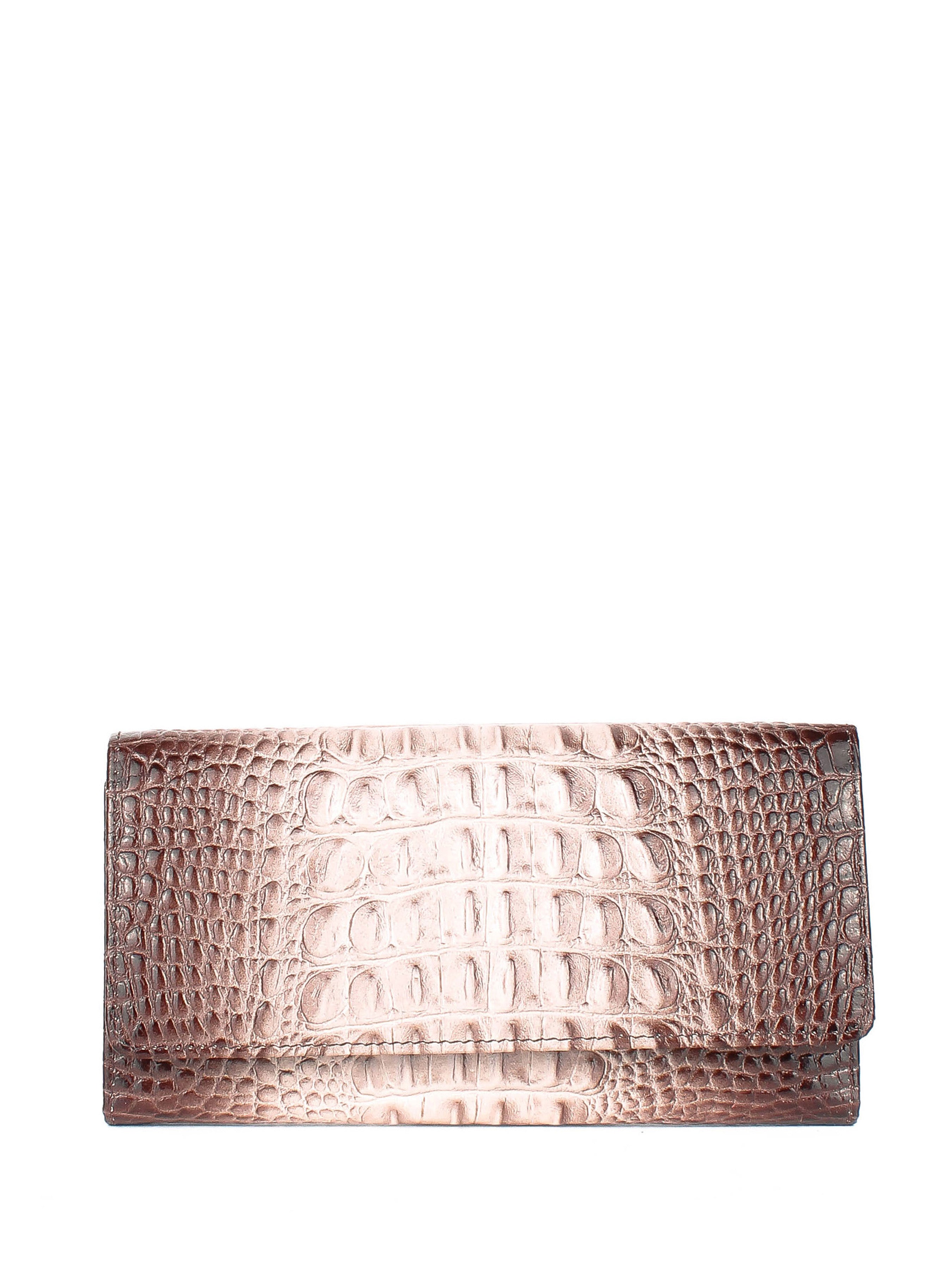 Cartera de piel italiana Gris, Marrón 900-830