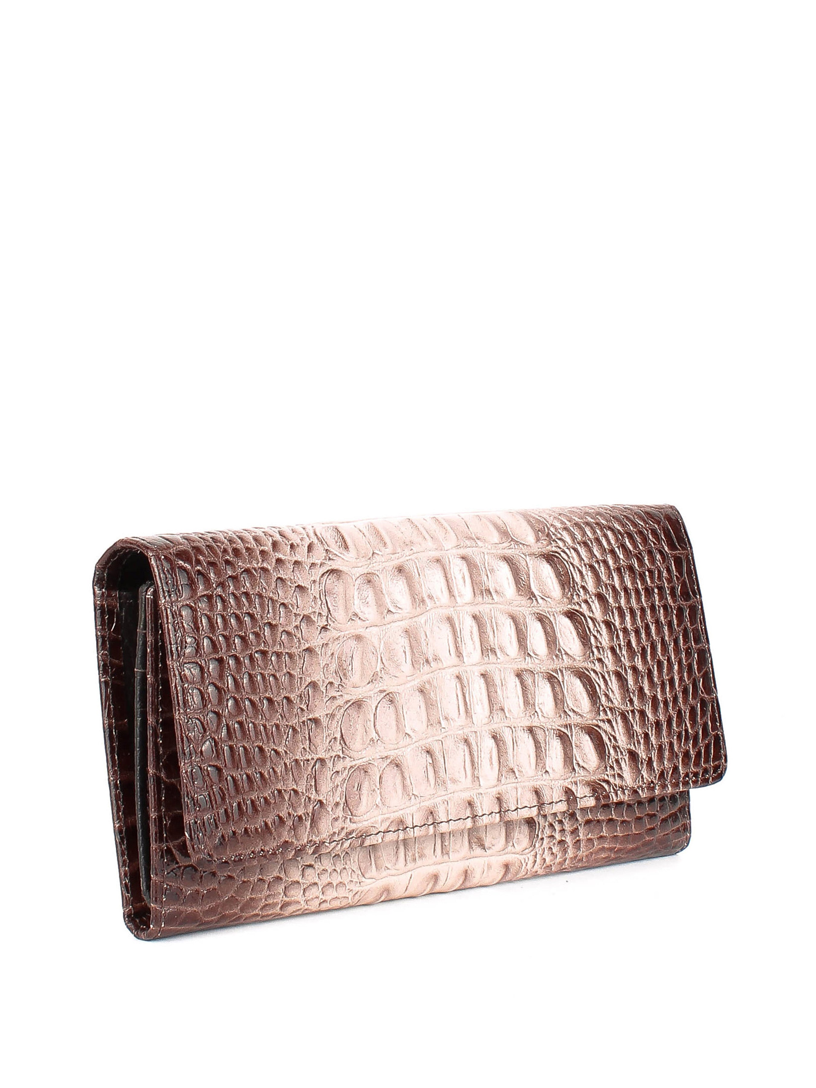 Cartera de piel italiana Gris, Marrón 900-830