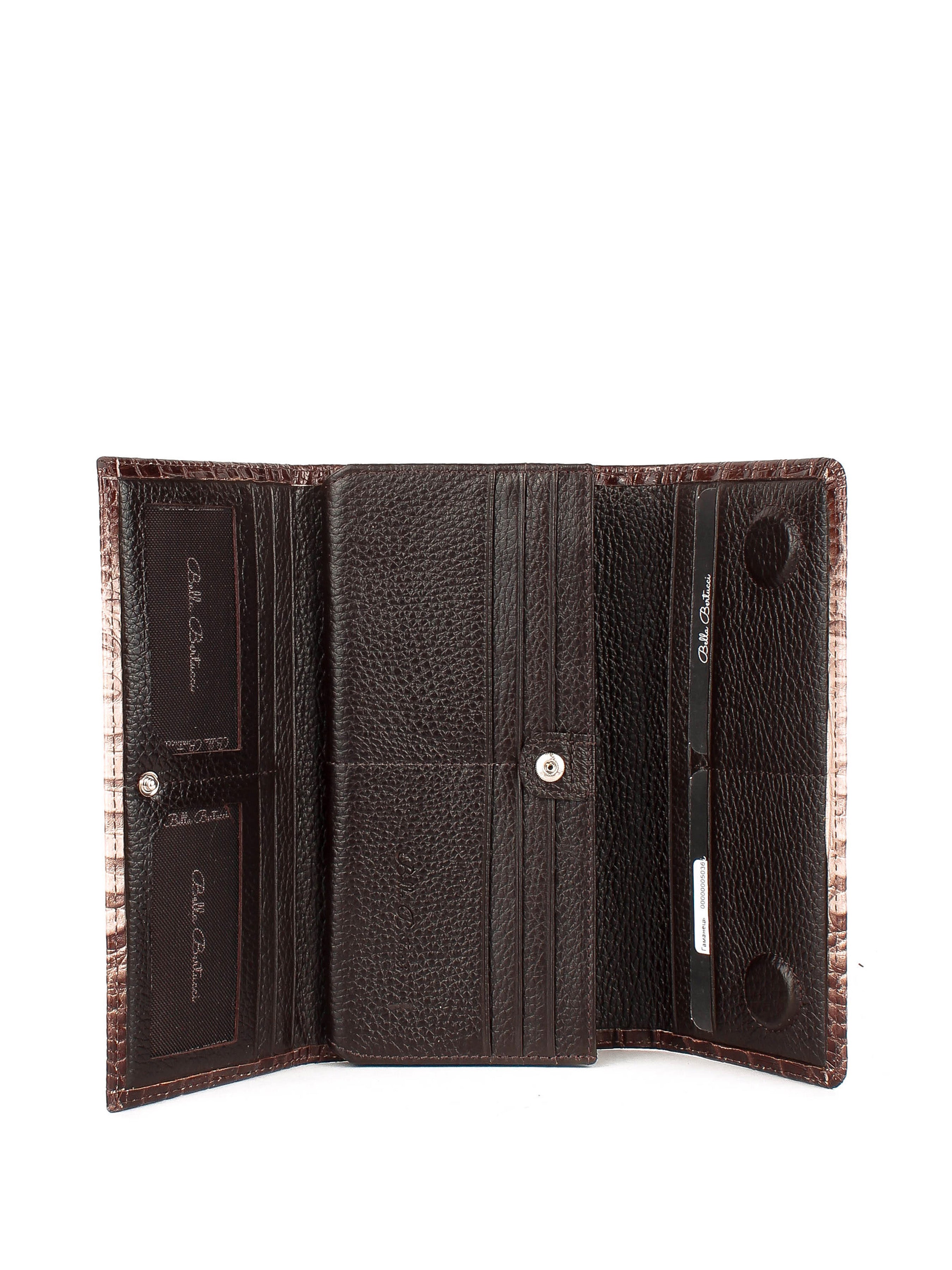 Cartera de piel italiana Gris, Marrón 900-830