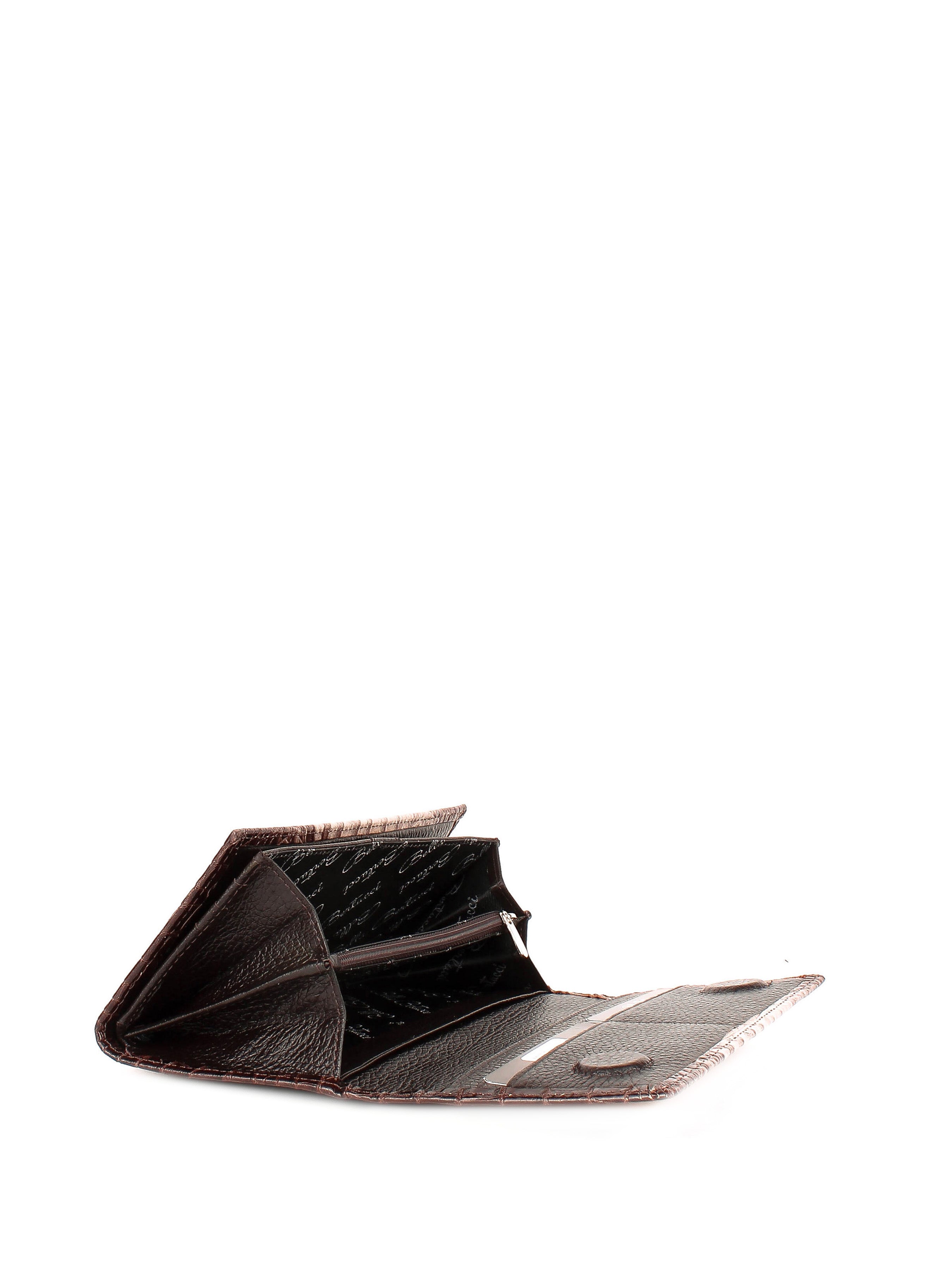 Cartera de piel italiana Gris, Marrón 900-830