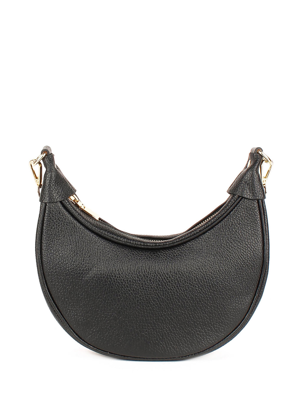 Bolso de hombro de piel italiana Negro 5100-05-32