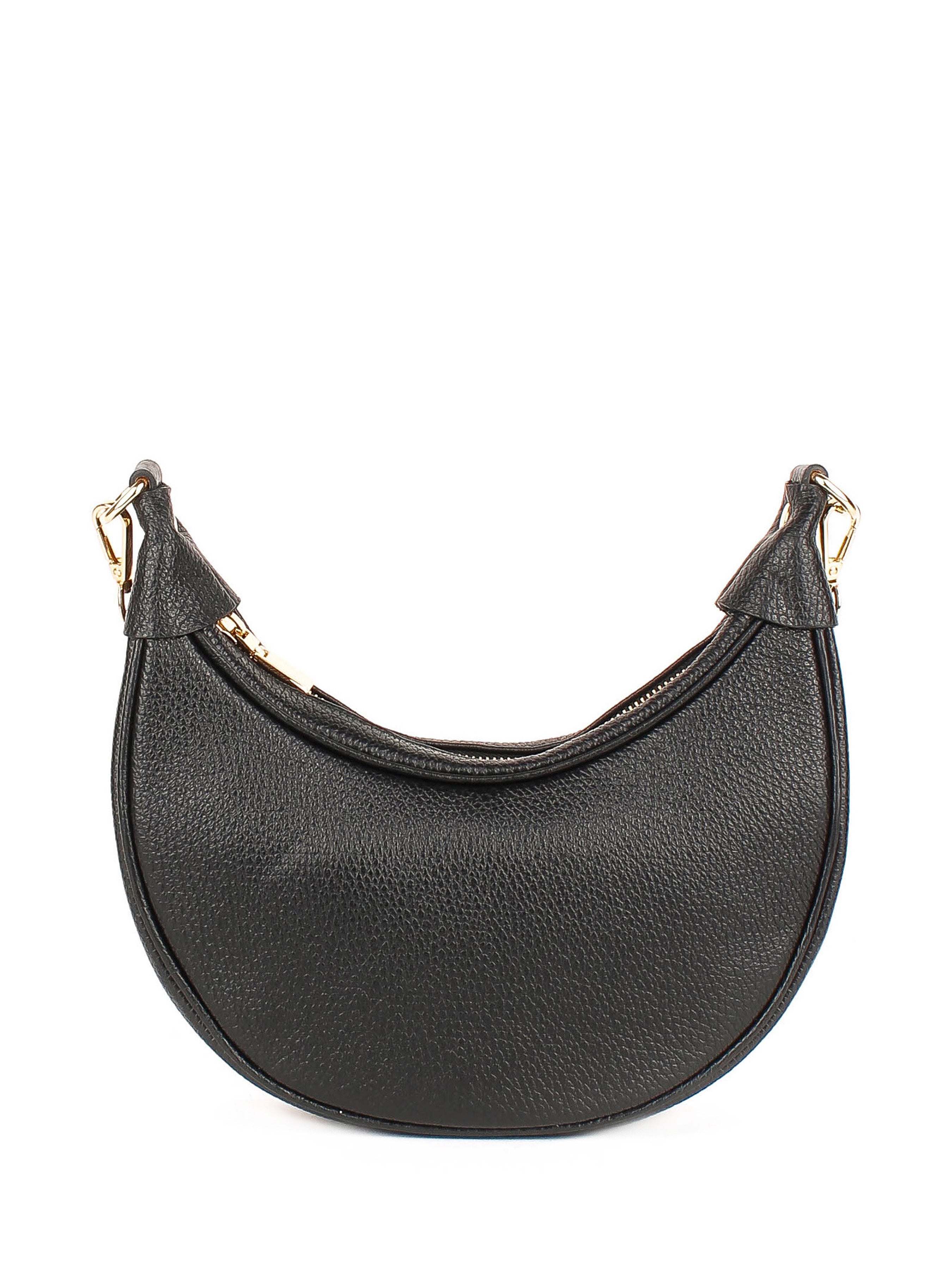 Bolso de hombro de piel italiana Negro 5100-05-32