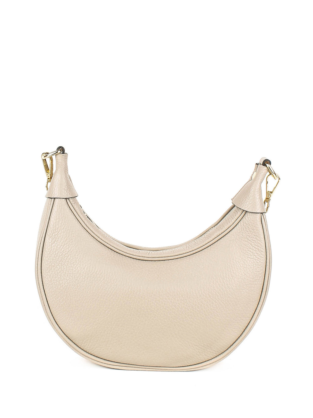 Bolso de hombro de piel italiana Beige 5100-11-32