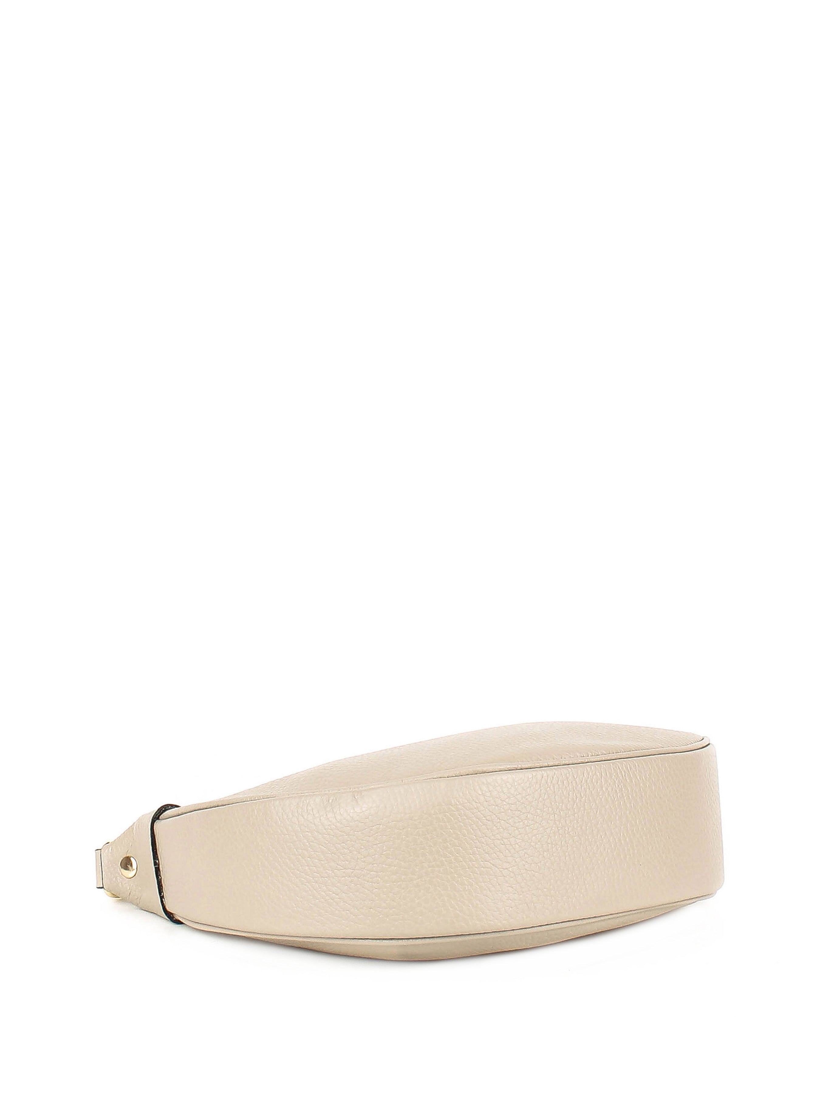 Bolso de hombro de piel italiana Beige 5100-11-32
