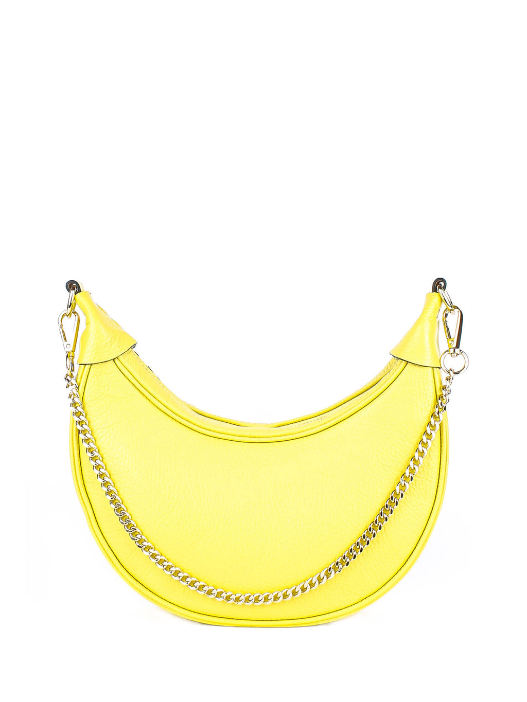 Bolso de hombro de piel italiana Amarillo 5100-15-32