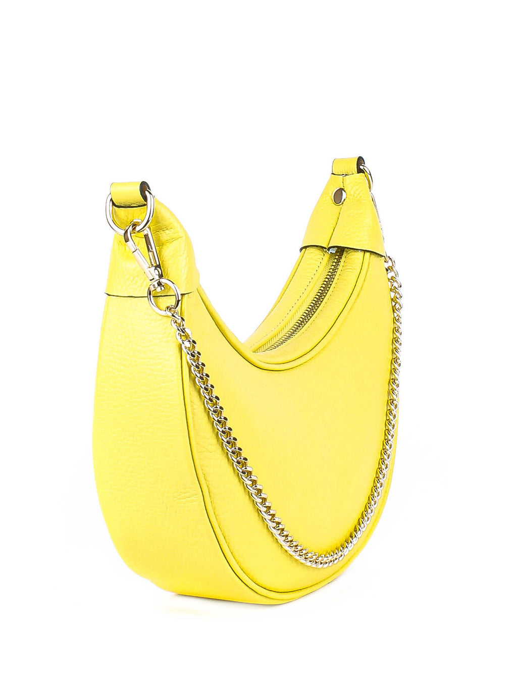 Bolso de hombro de piel italiana Amarillo 5100-15-32