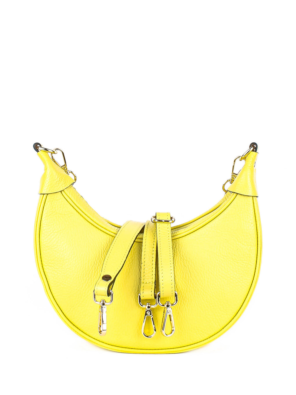 Bolso de hombro de piel italiana Amarillo 5100-15-32