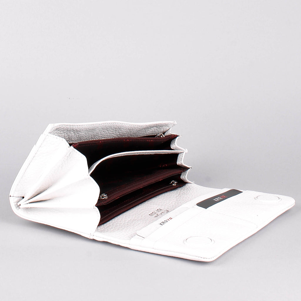 Cartera de piel italiana Blanco 1159-09