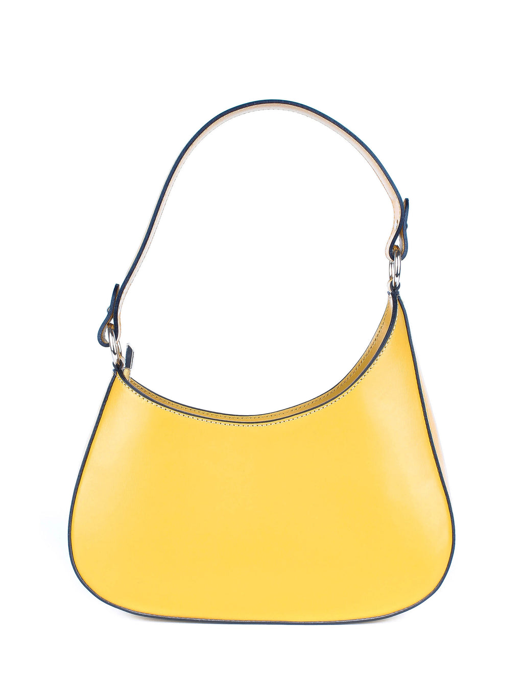 Bolso de hombro de piel italiana Amarillo 8027-15-33