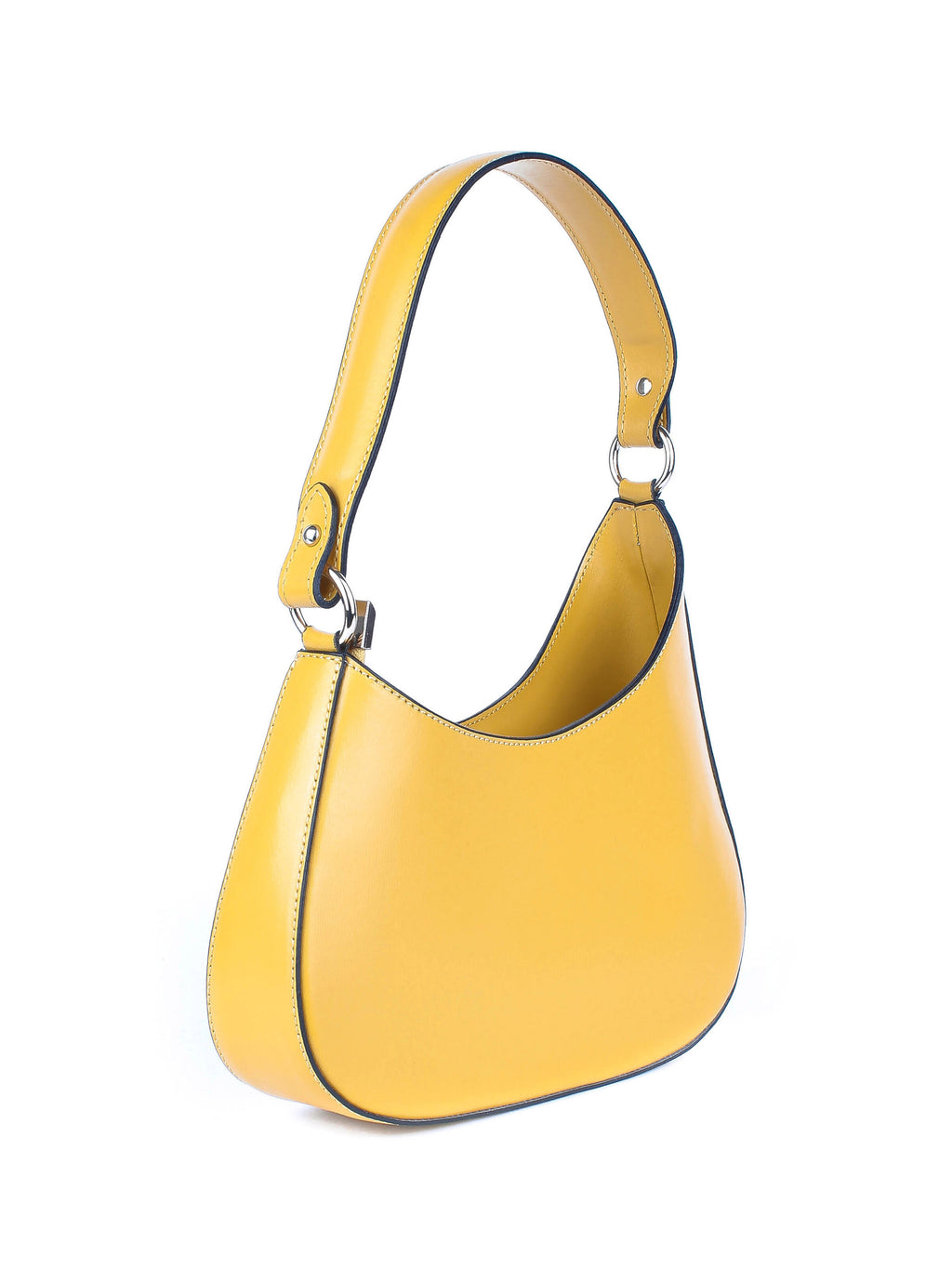 Bolso de hombro de piel italiana Amarillo 8027-15-33