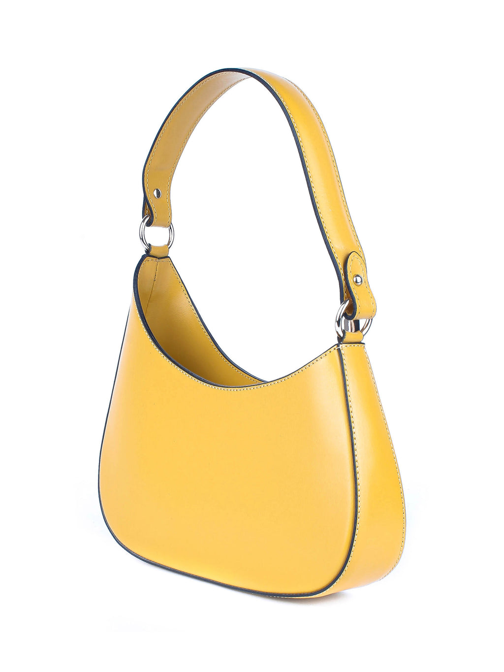 Bolso de hombro de piel italiana Amarillo 8027-15-33