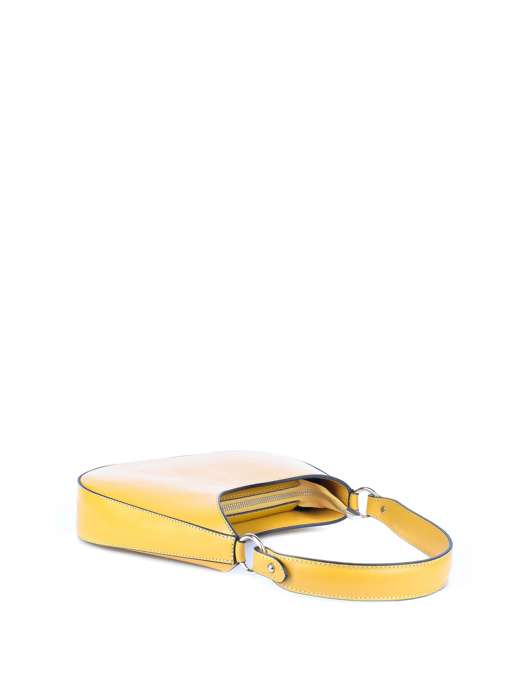 Bolso de hombro de piel italiana Amarillo 8027-15-33