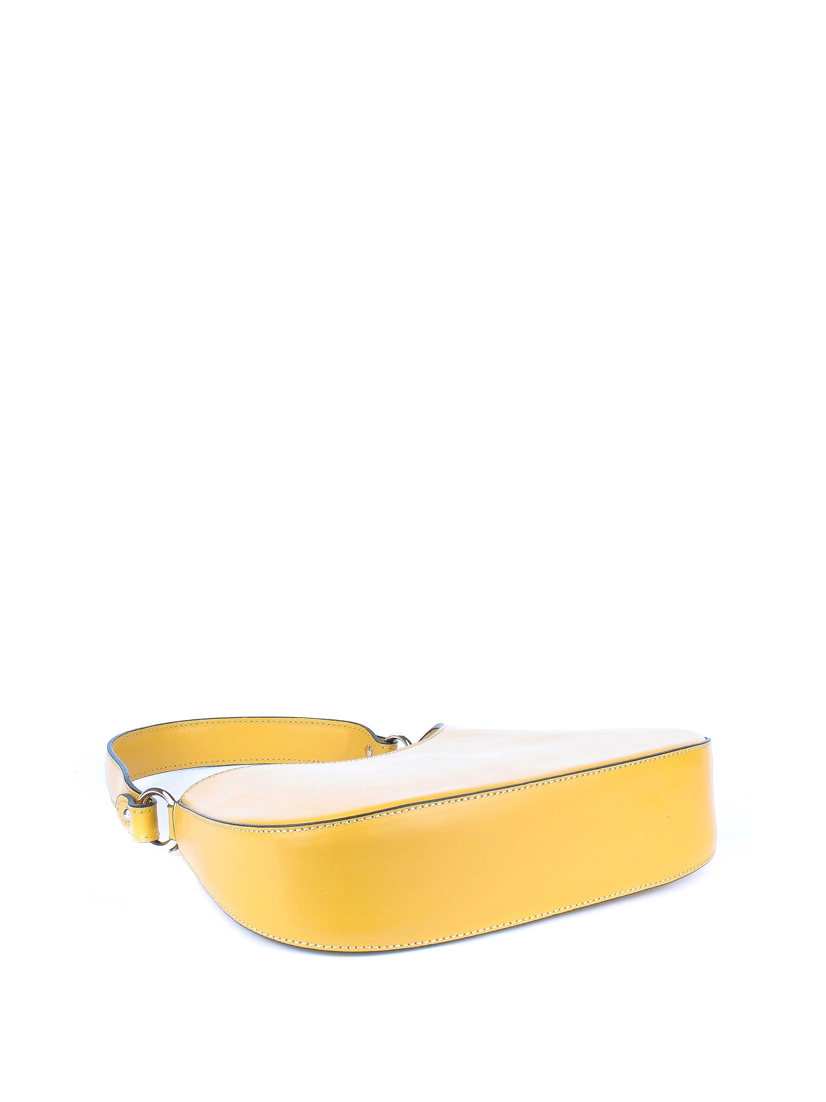 Bolso de hombro de piel italiana Amarillo 8027-15-33
