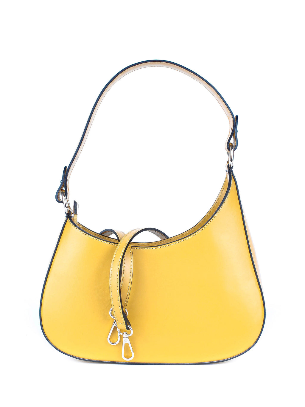 Bolso de hombro de piel italiana Amarillo 8027-15-33