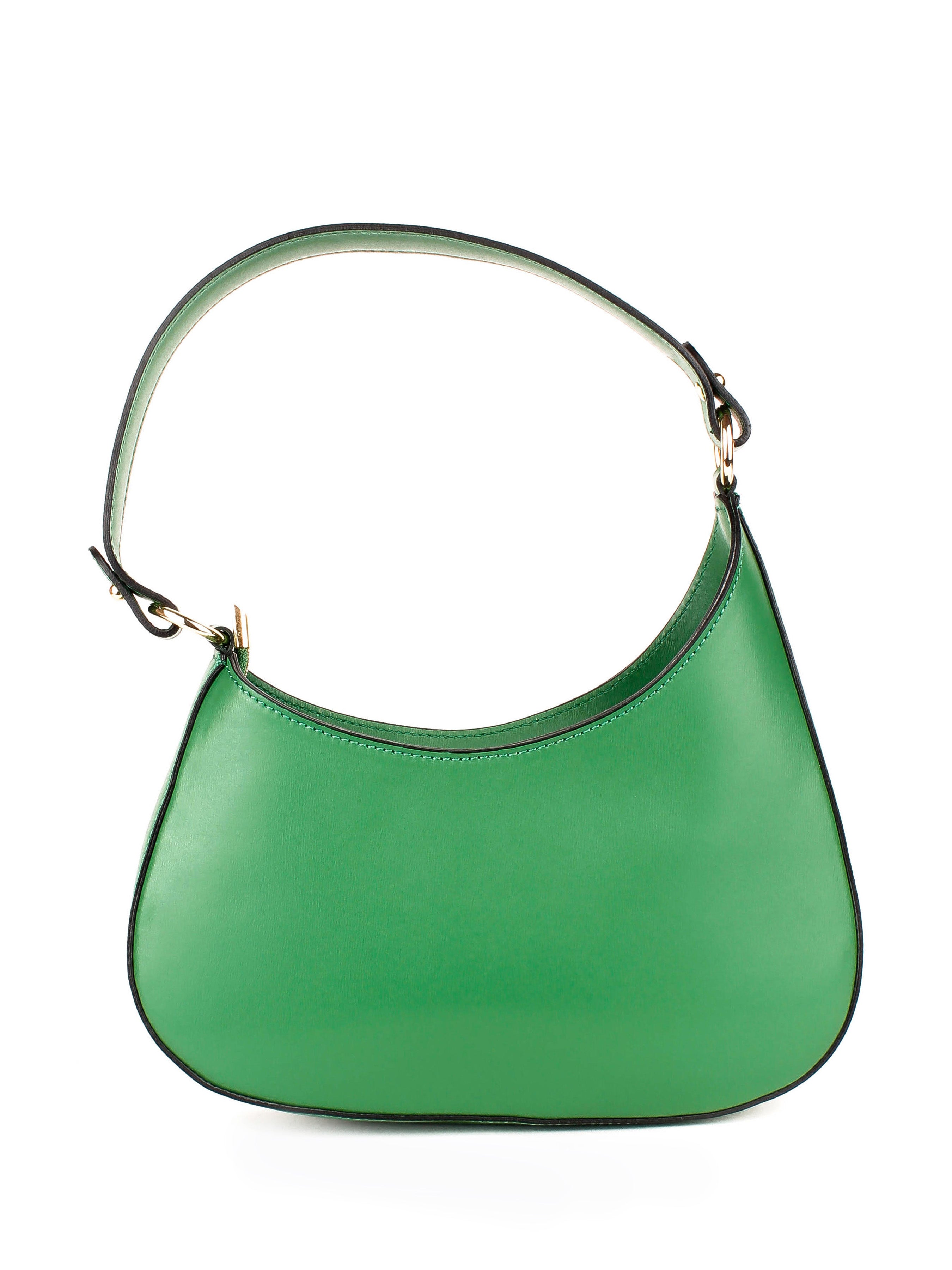 Bolso de hombro de piel italiana Verde 8027-08-33