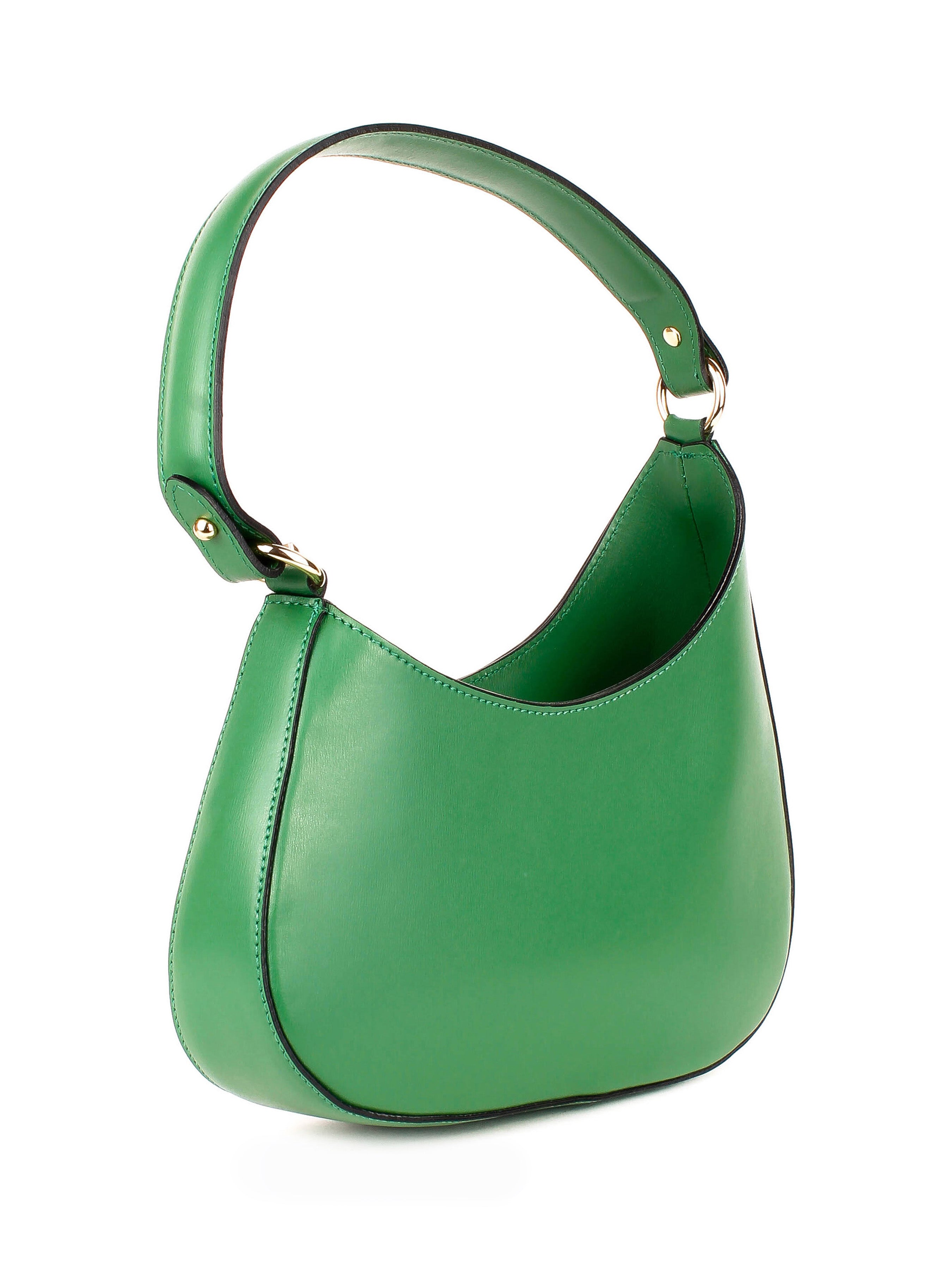 Bolso de hombro de piel italiana Verde 8027-08-33