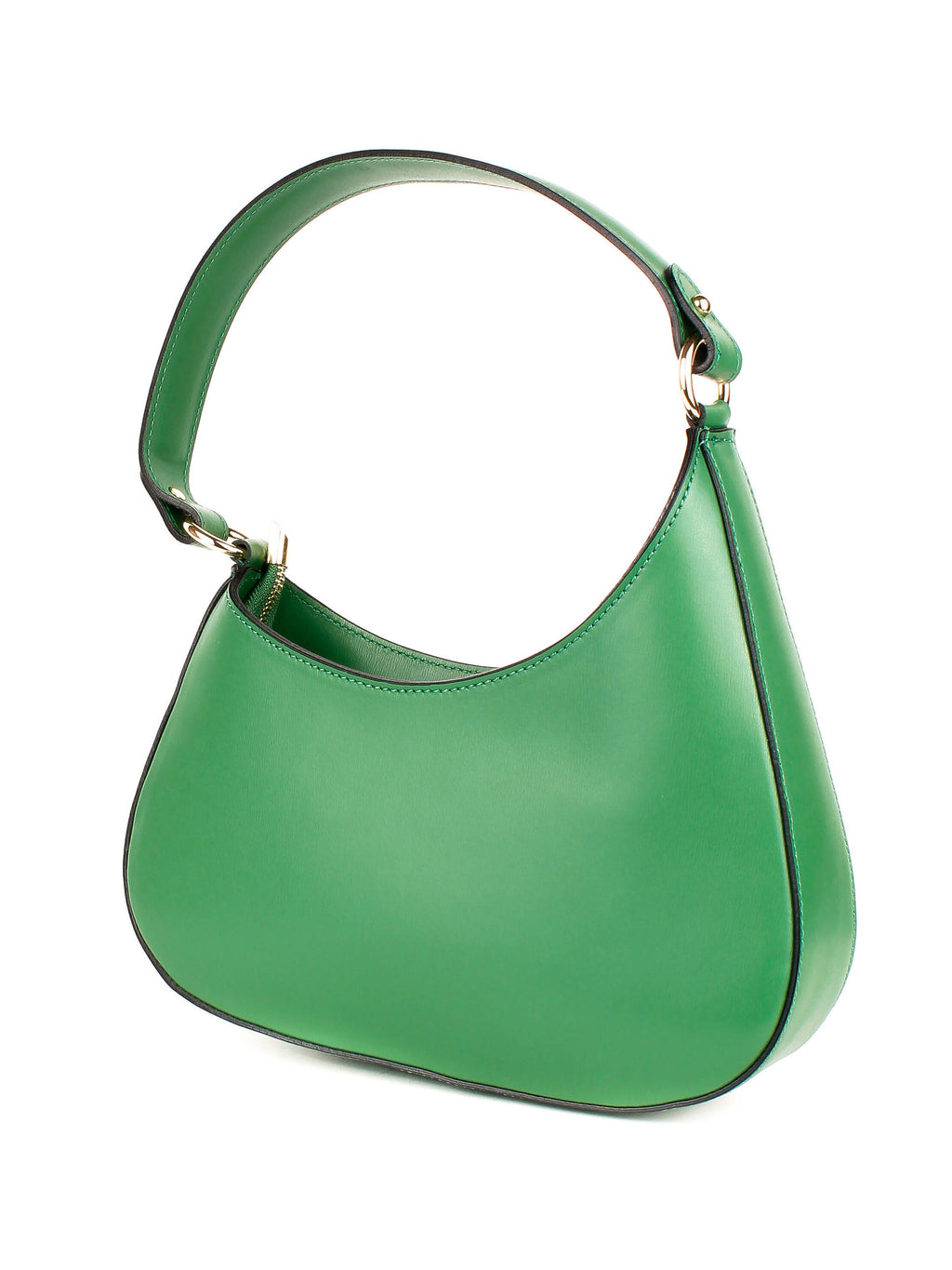 Bolso de hombro de piel italiana Verde 8027-08-33
