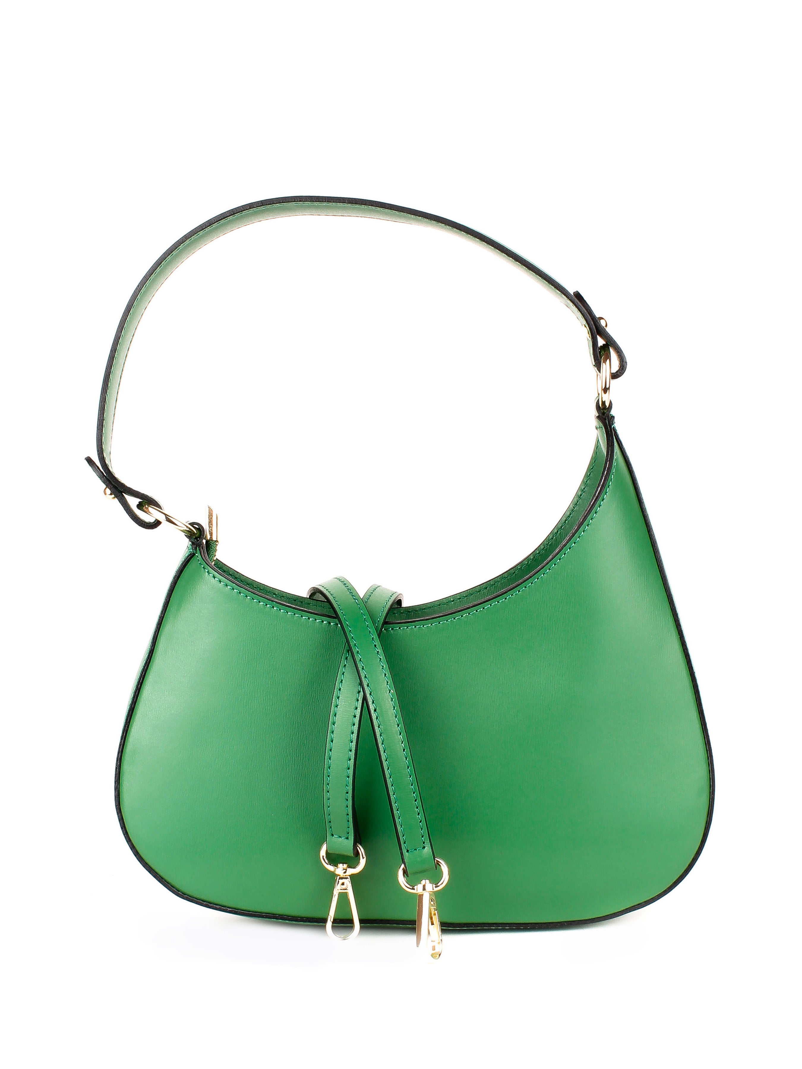 Bolso de hombro de piel italiana Verde 8027-08-33