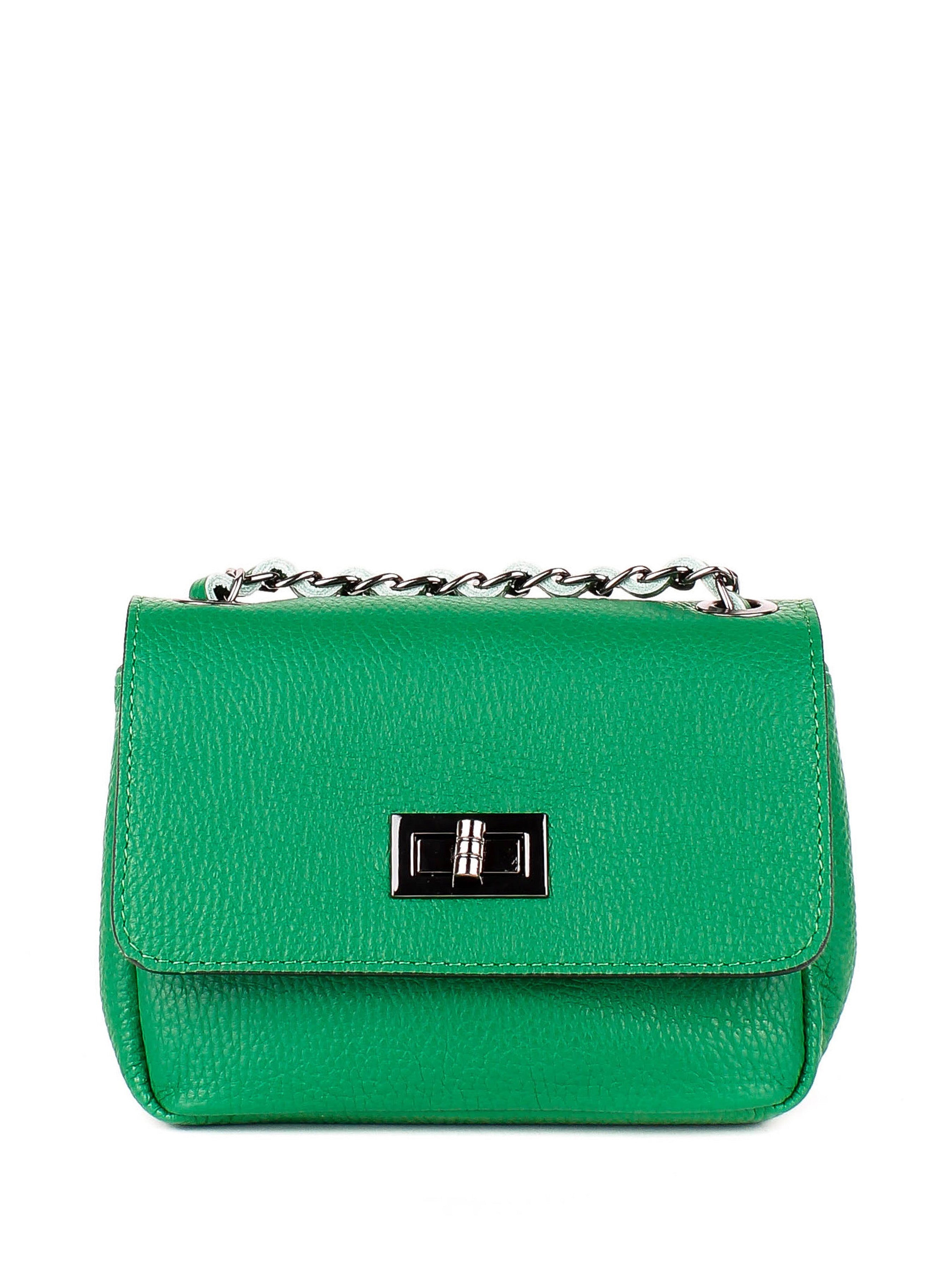 Bandolera de piel italiana Verde 8895-08-32