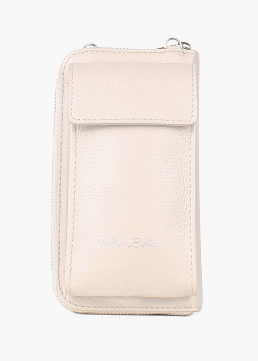 Bandolera de piel italiana Beige 1011-11-32