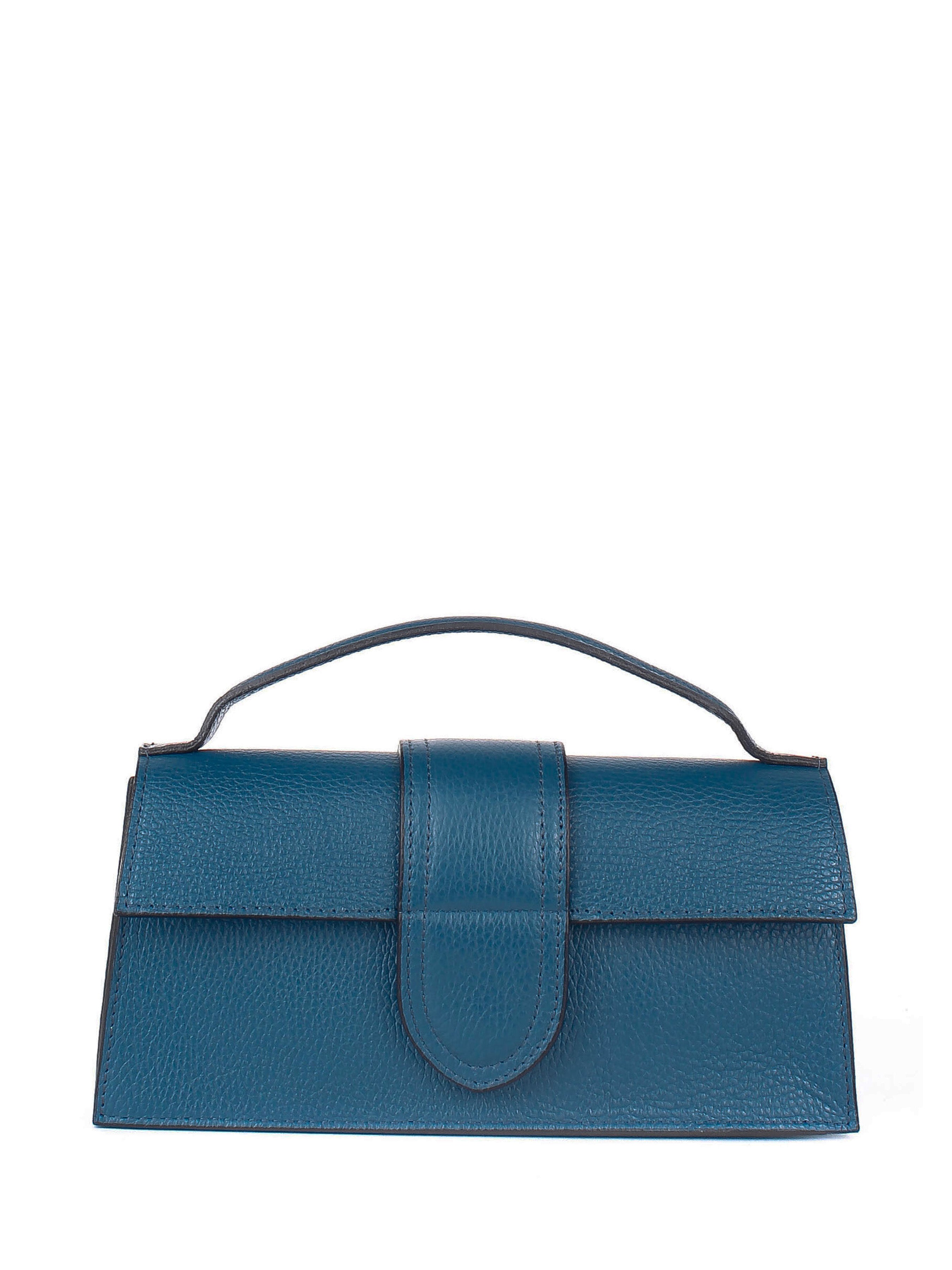 Bandolera de piel italiana Azul 3040-07-32