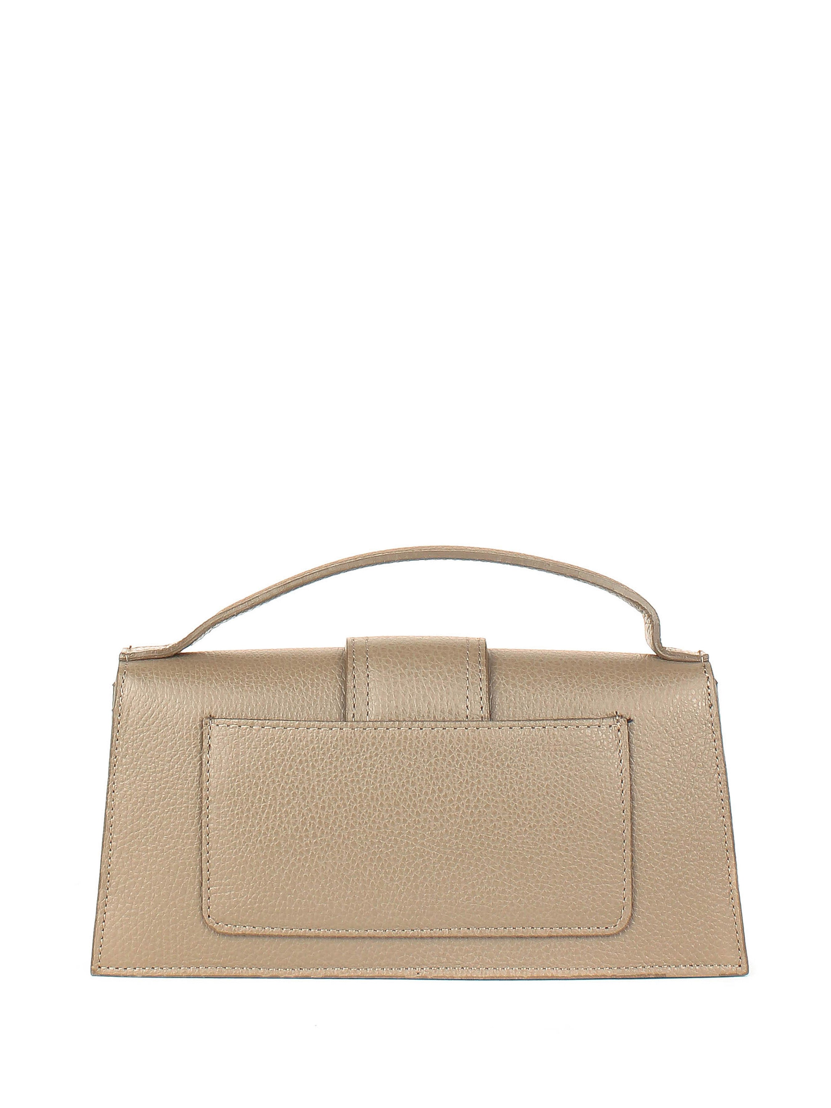 Bandolera de piel italiana Gris, Marrón 3040-104-32