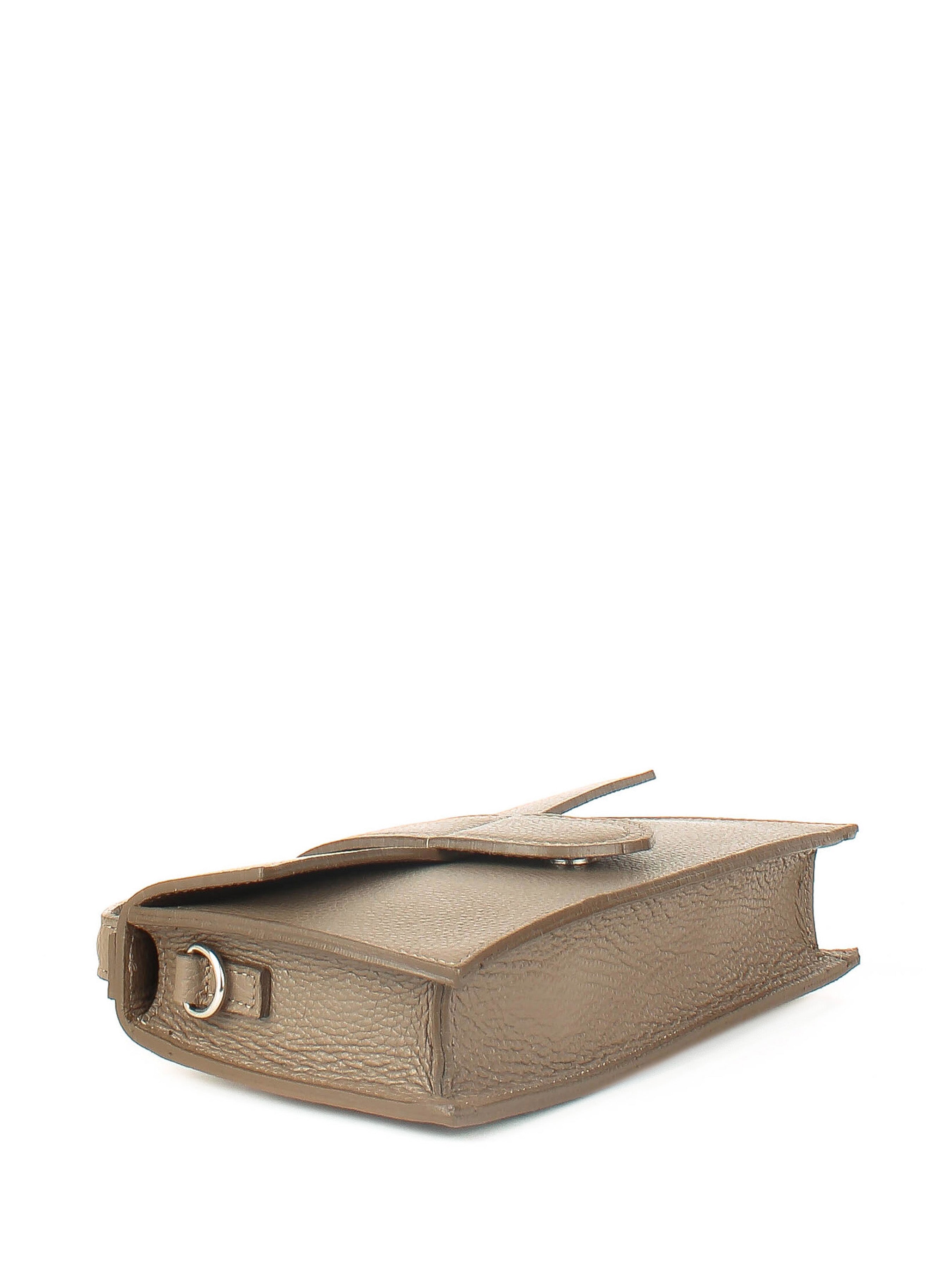 Bandolera de piel italiana Gris, Marrón 3040-104-32