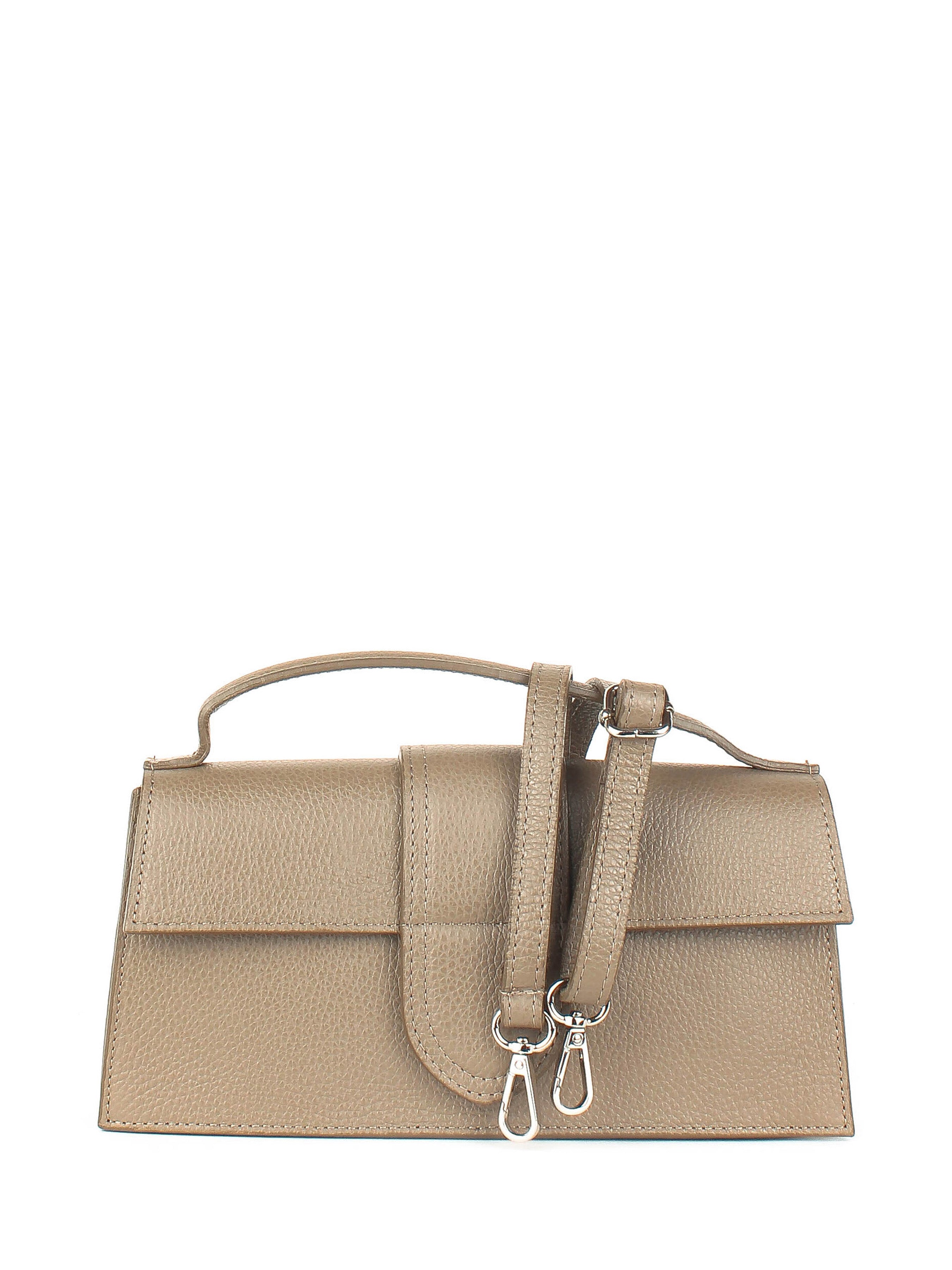 Bandolera de piel italiana Gris, Marrón 3040-104-32