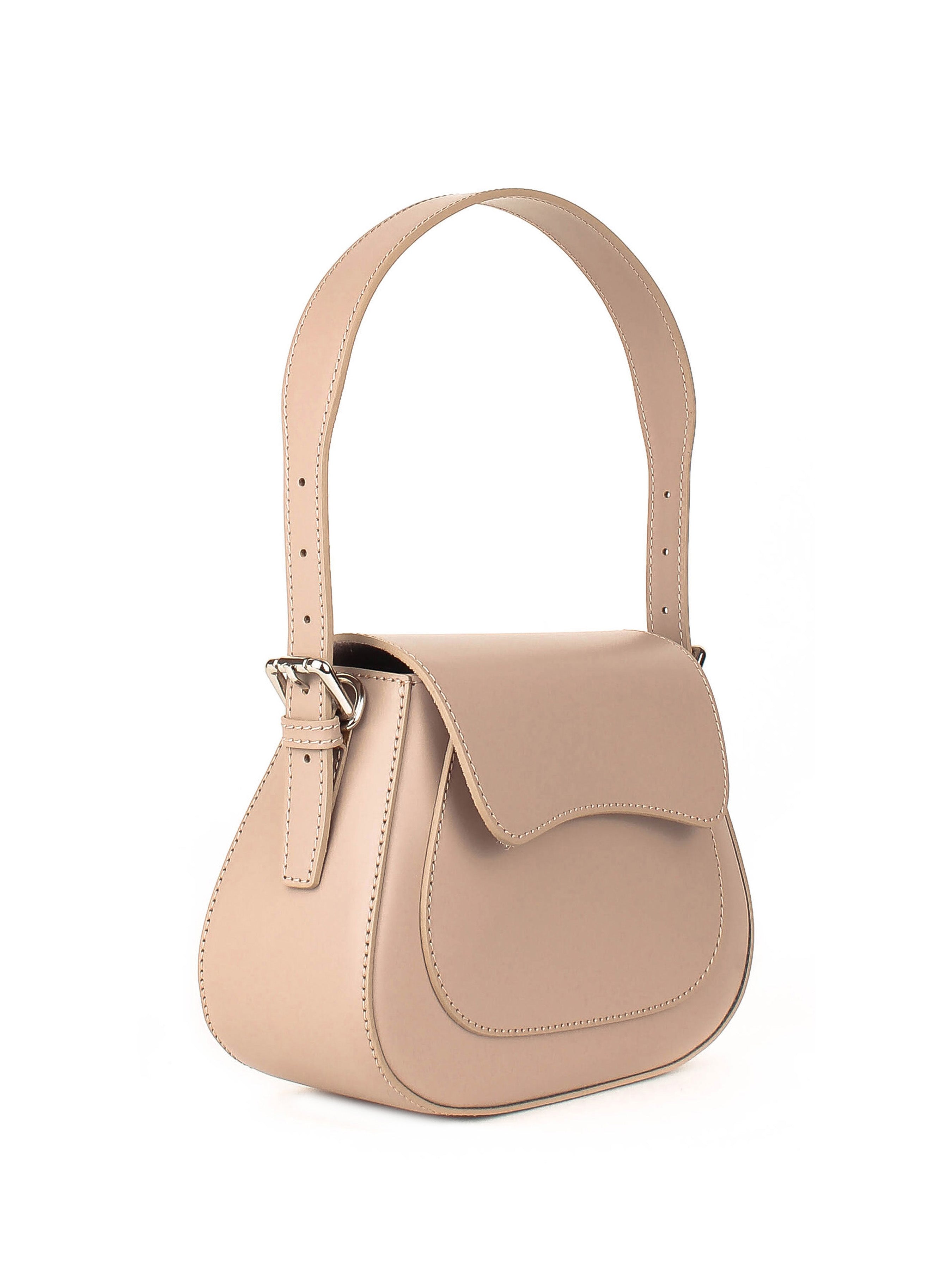 Bolso de hombro de piel italiana Gris 3773-52-31