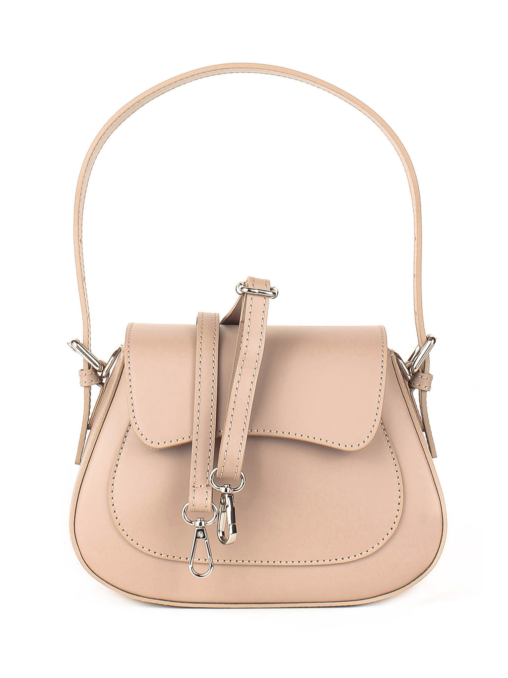 Bolso de hombro de piel italiana Gris 3773-52-31