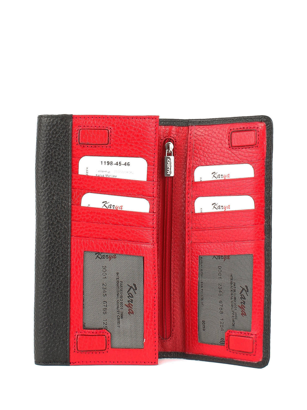 Cartera de piel italiana Negro 1198-45-46