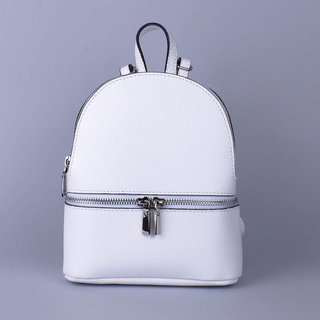 Mochila de piel italiana Blanco 1288-16-32