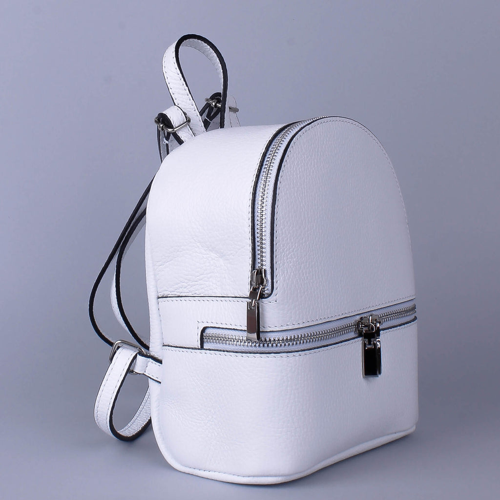 Mochila de piel italiana Blanco 1288-16-32