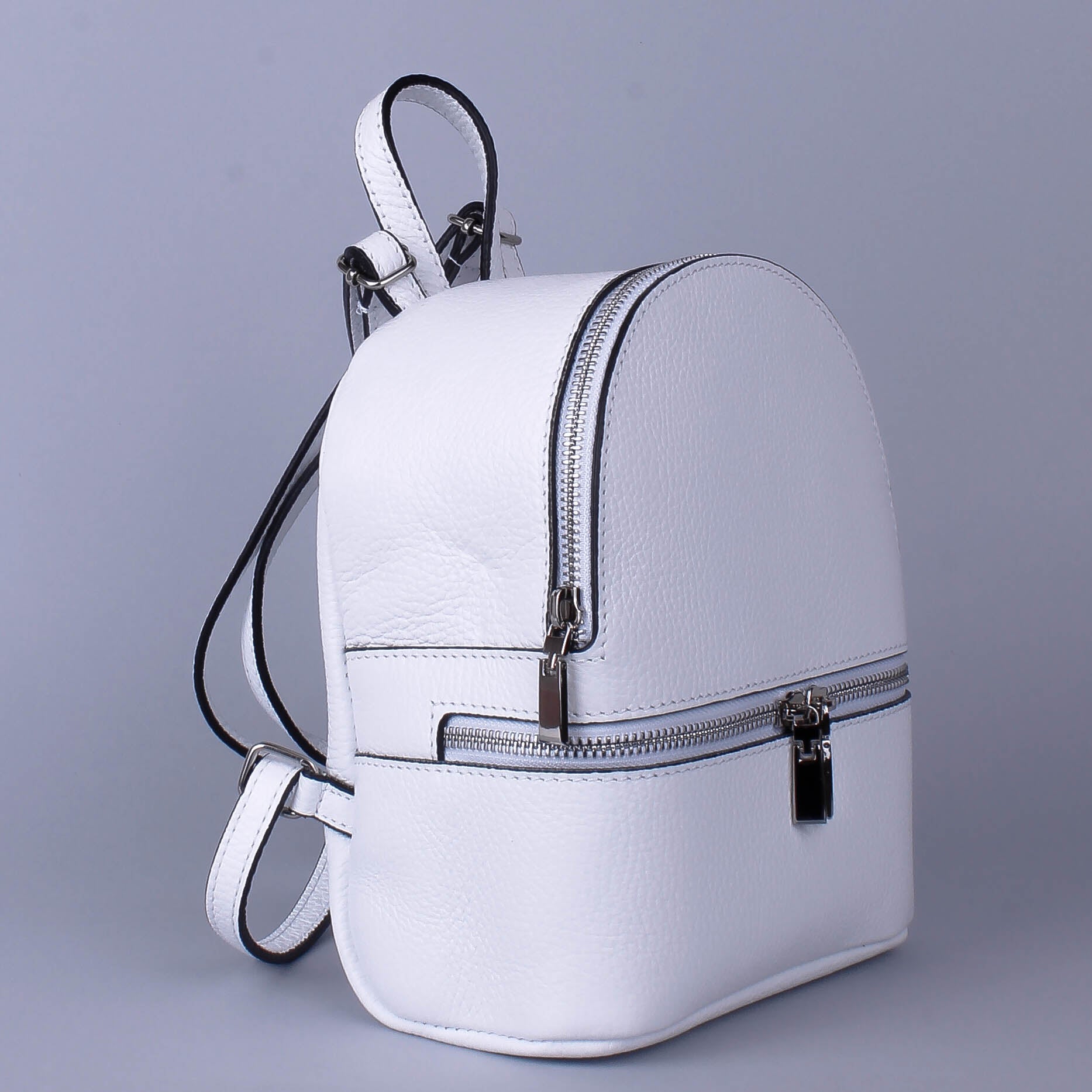 Mochila de piel italiana Blanco 1288-16-32