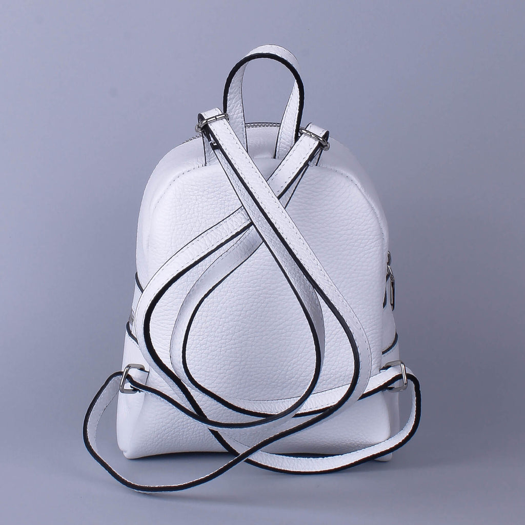 Mochila de piel italiana Blanco 1288-16-32
