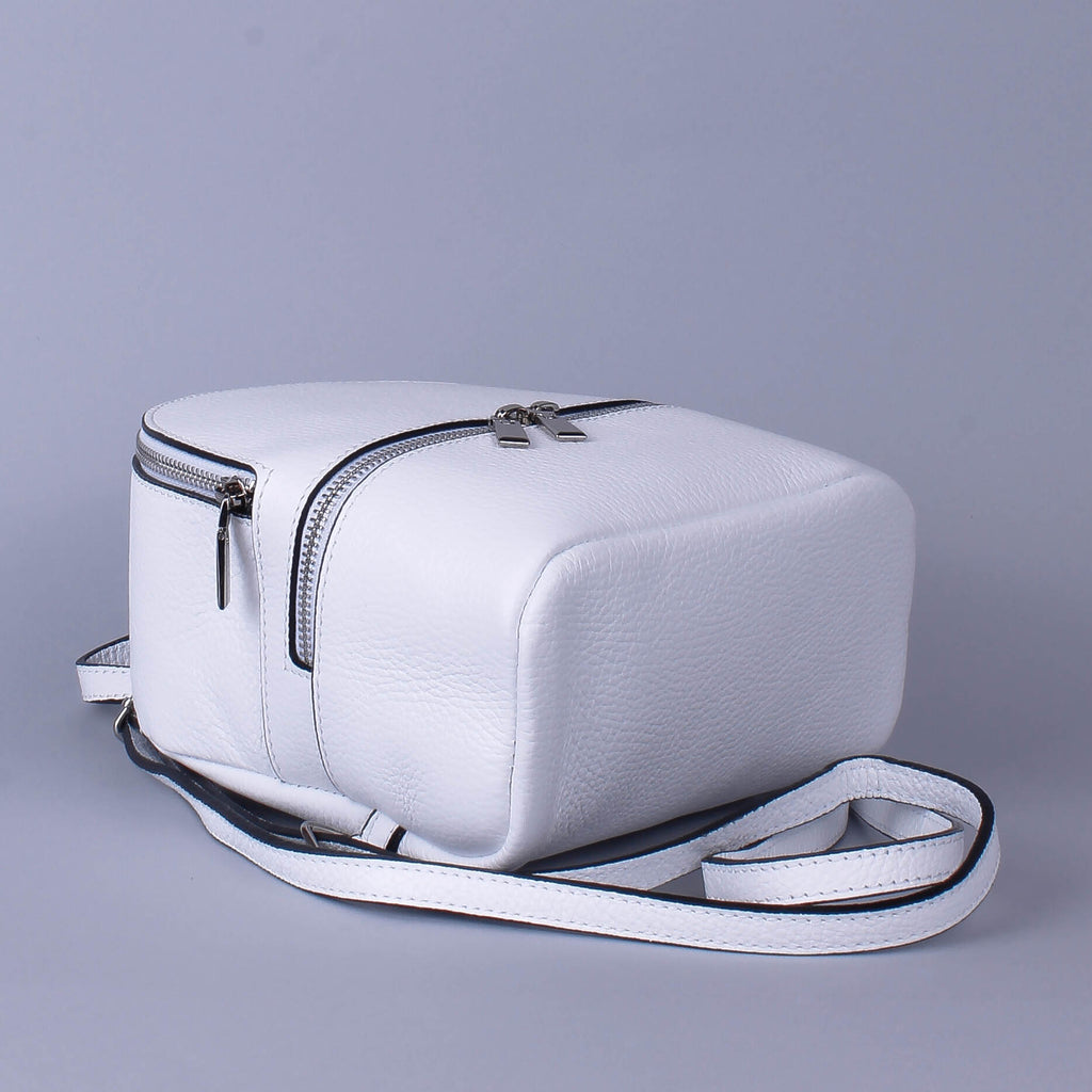 Mochila de piel italiana Blanco 1288-16-32