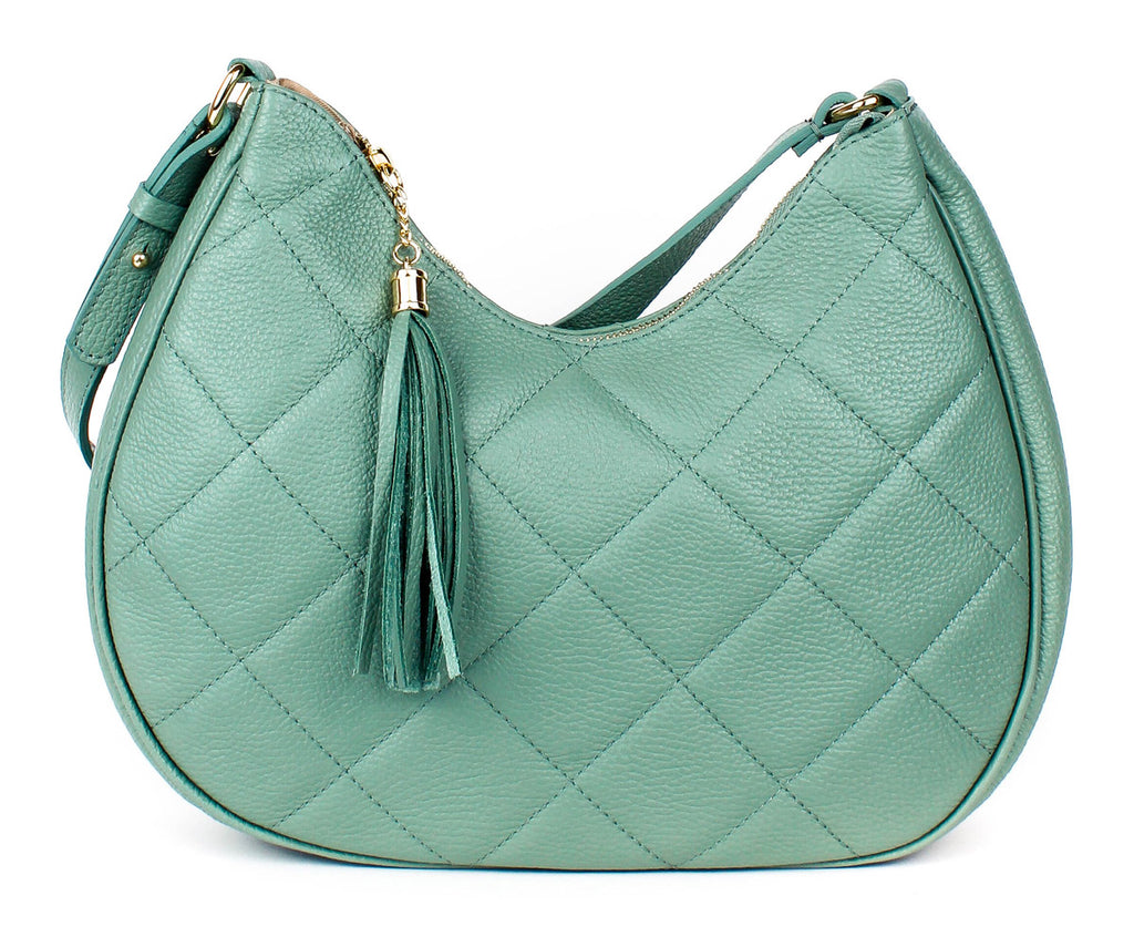 Bandolera de piel italiana Verde 3322-81-37