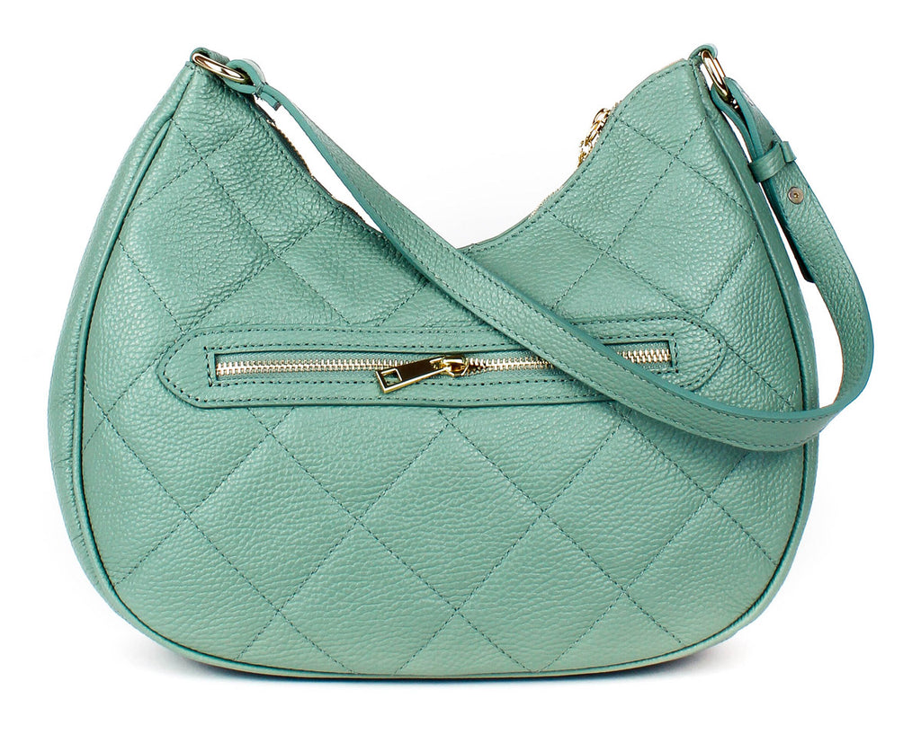 Bandolera de piel italiana Verde 3322-81-37