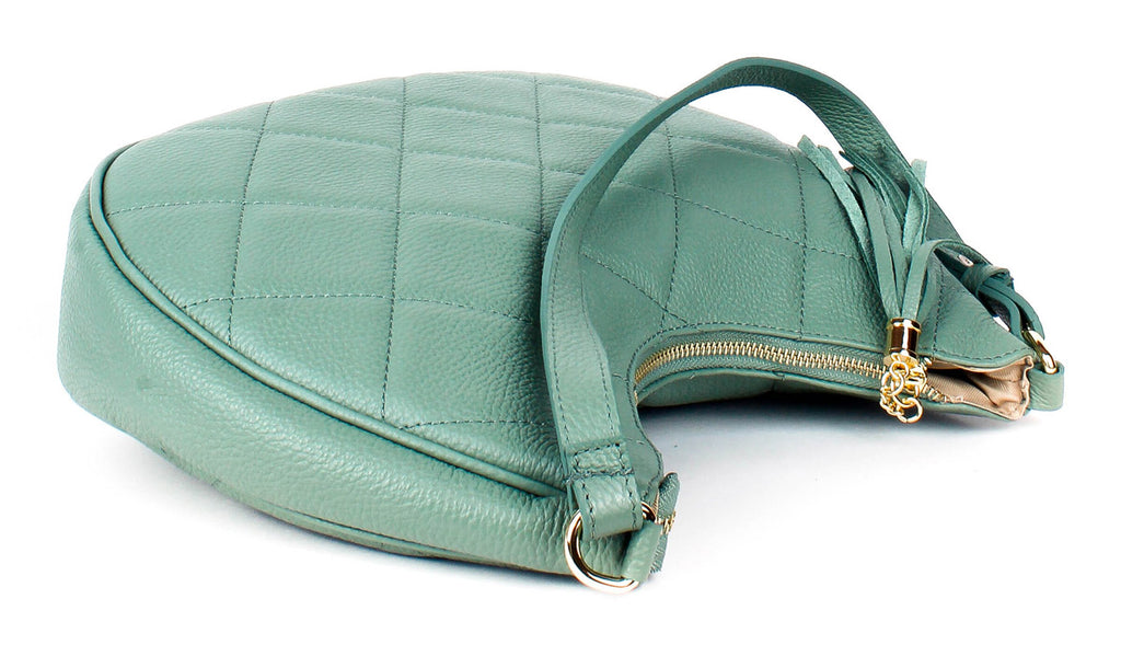 Bandolera de piel italiana Verde 3322-81-37