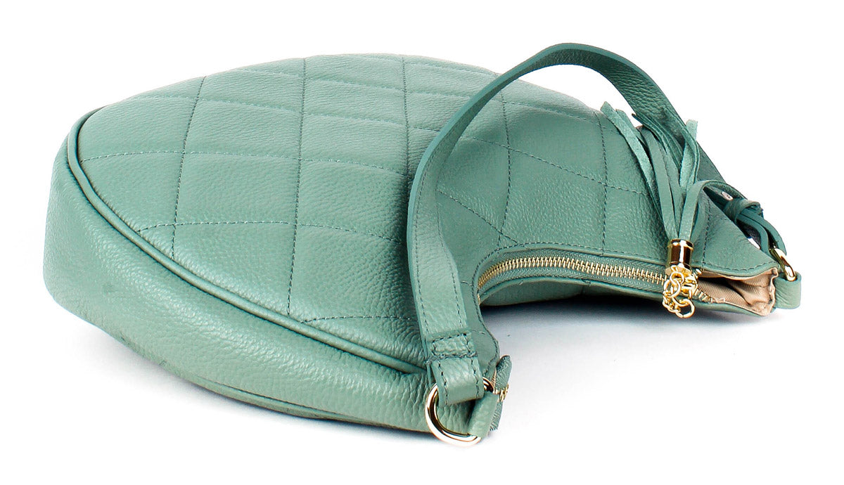 Bandolera de piel italiana Verde 3322-81-37