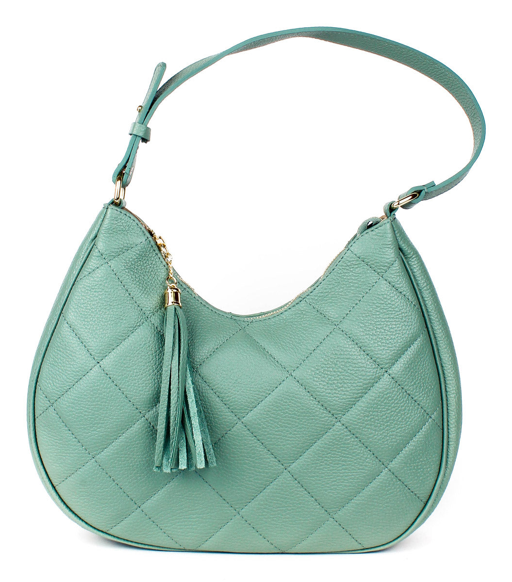 Bandolera de piel italiana Verde 3322-81-37