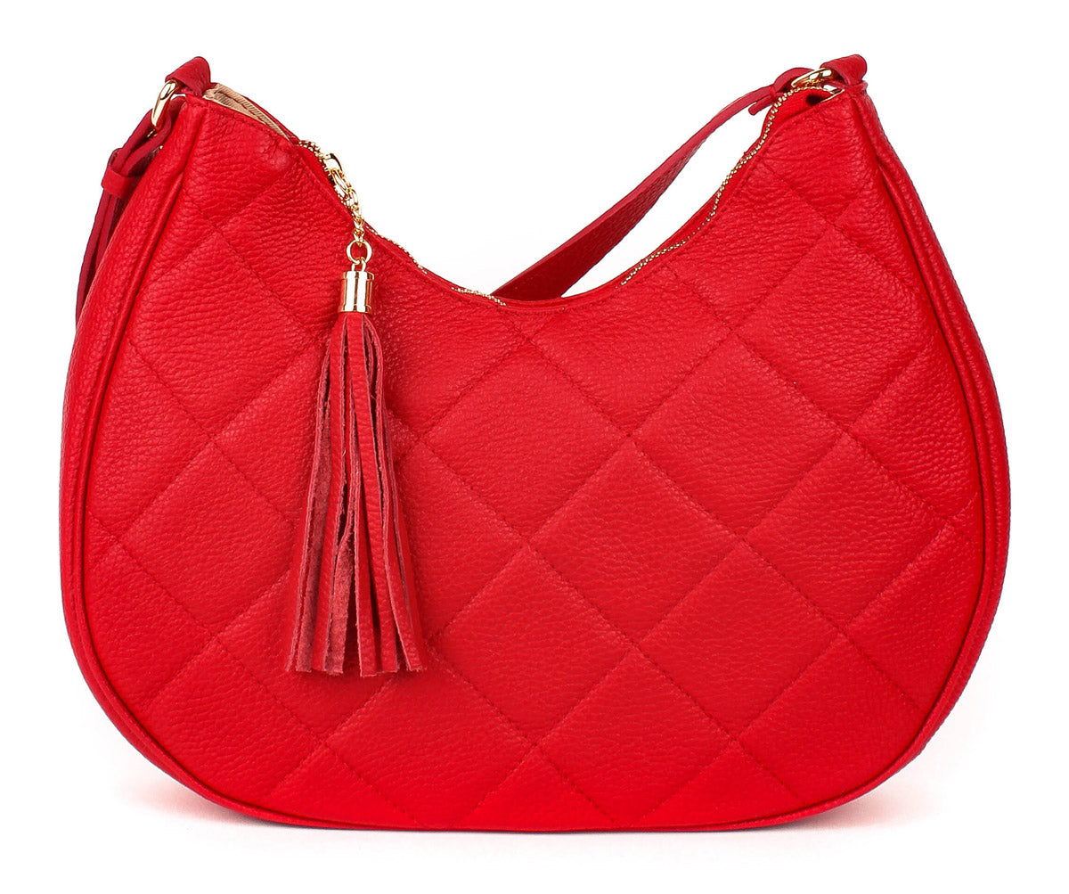 Bandolera de piel italiana Rojo 3322-13-37