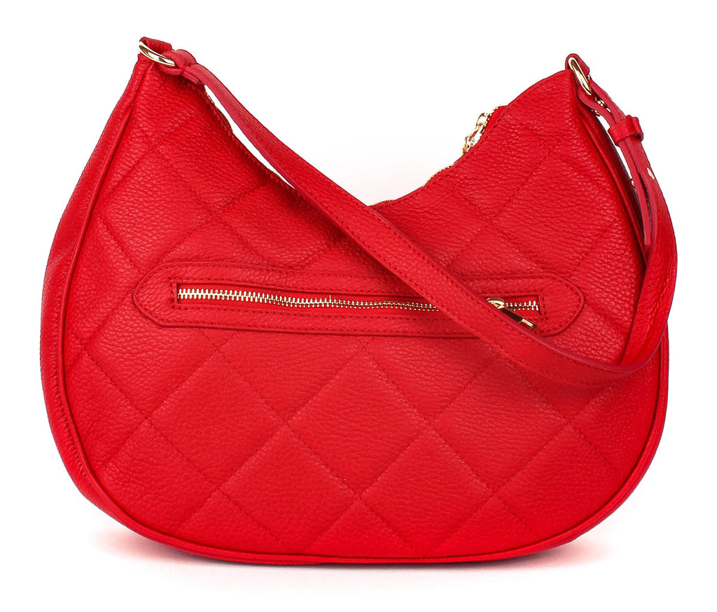 Bandolera de piel italiana Rojo 3322-13-37