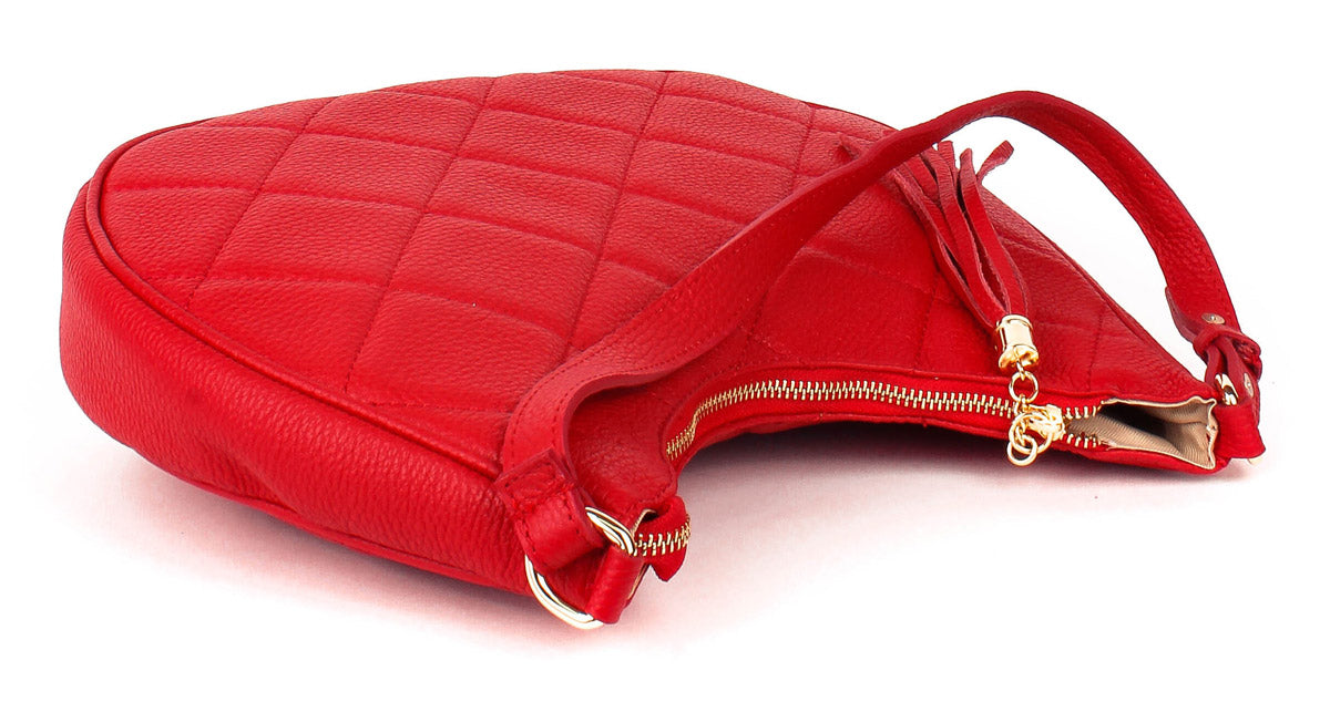 Bandolera de piel italiana Rojo 3322-13-37