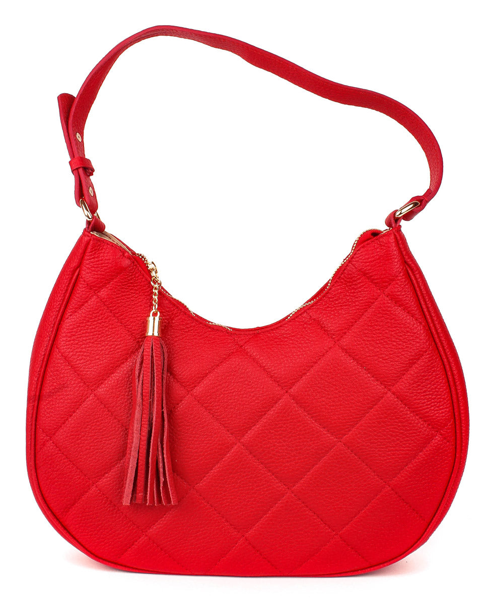 Bandolera de piel italiana Rojo 3322-13-37