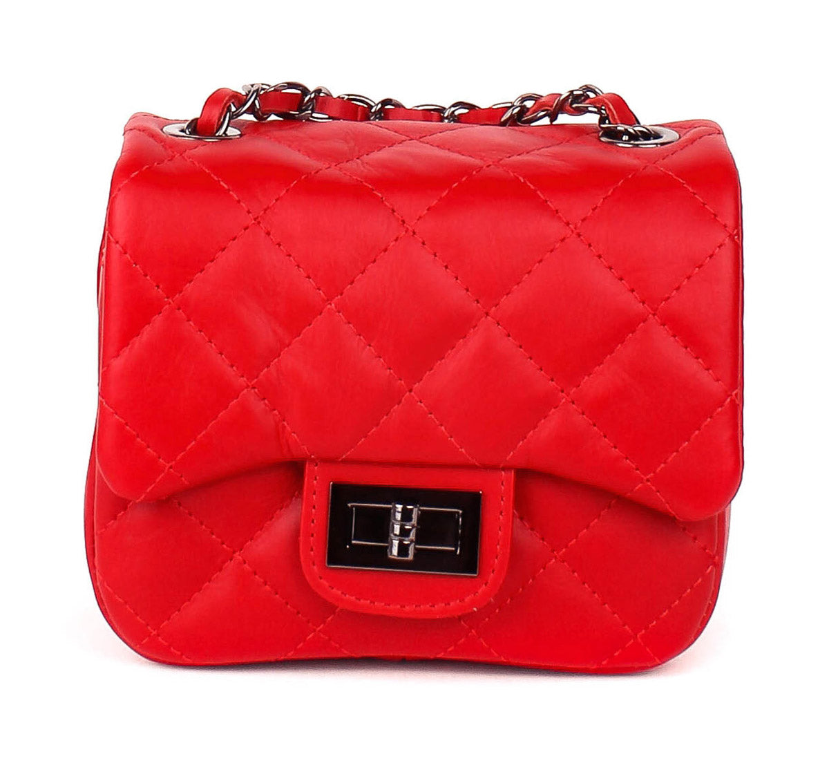 Bandolera de piel italiana Rojo 5823-13-37