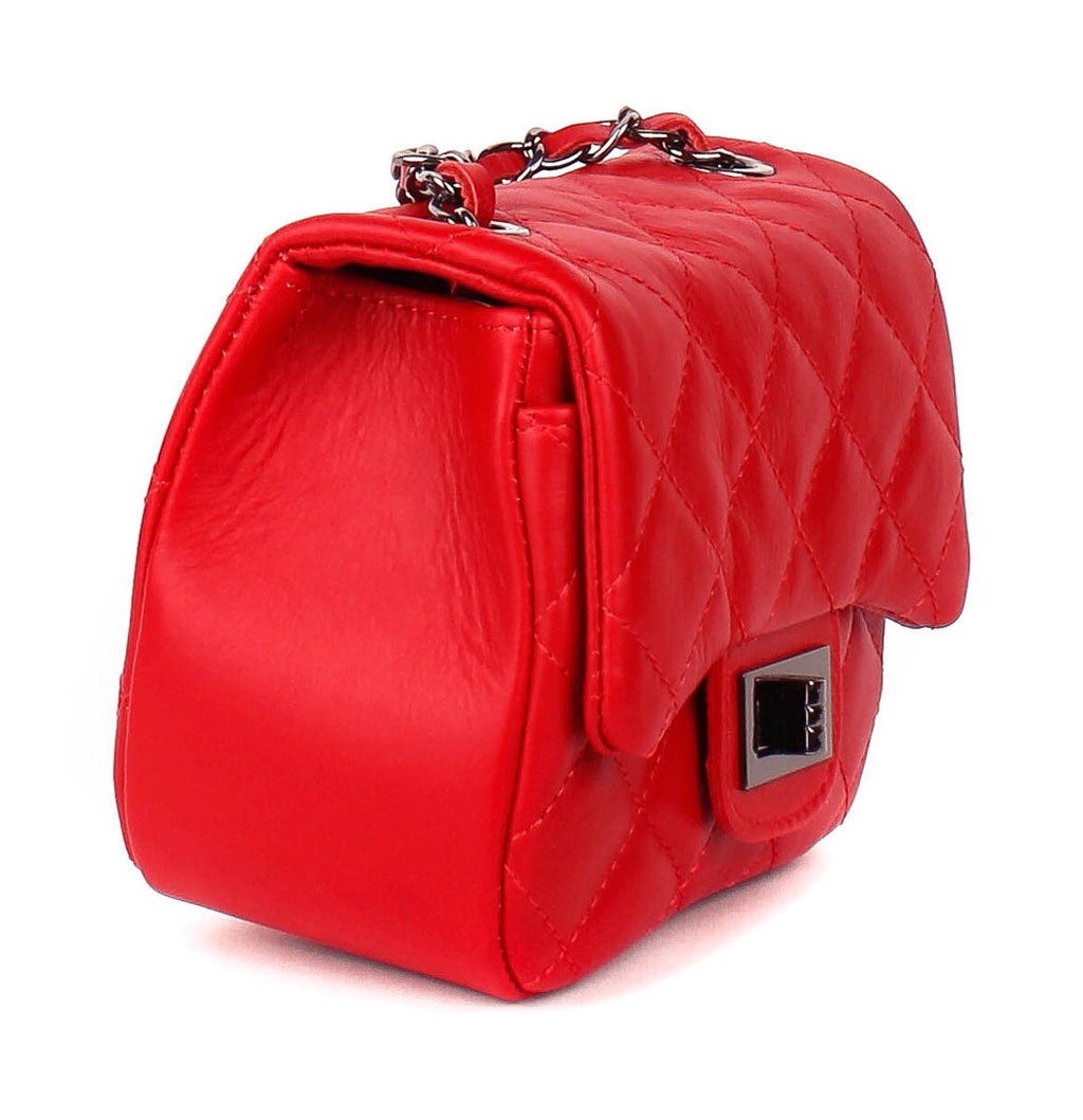 Bandolera de piel italiana Rojo 5823-13-37