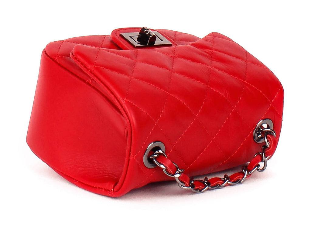 Bandolera de piel italiana Rojo 5823-13-37