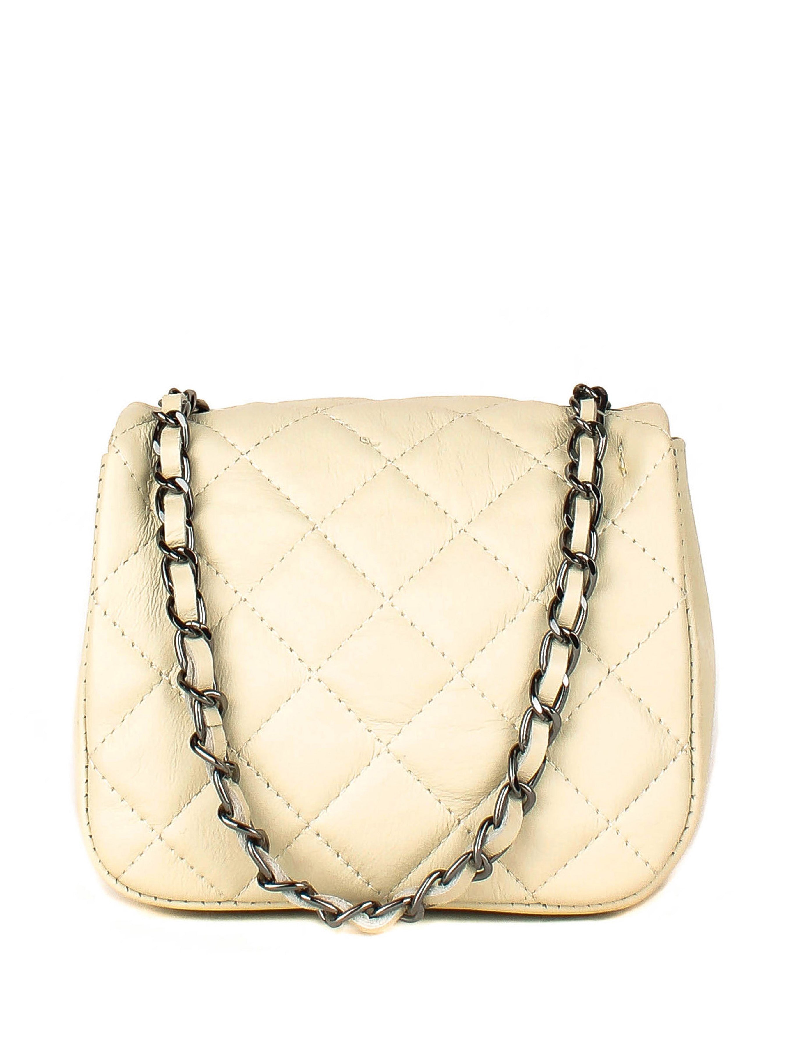 Bandolera de piel italiana Beige 5823-11-37