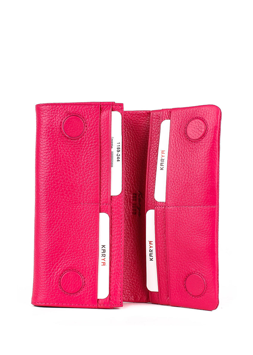 Cartera de piel italiana Rosa 1159-244